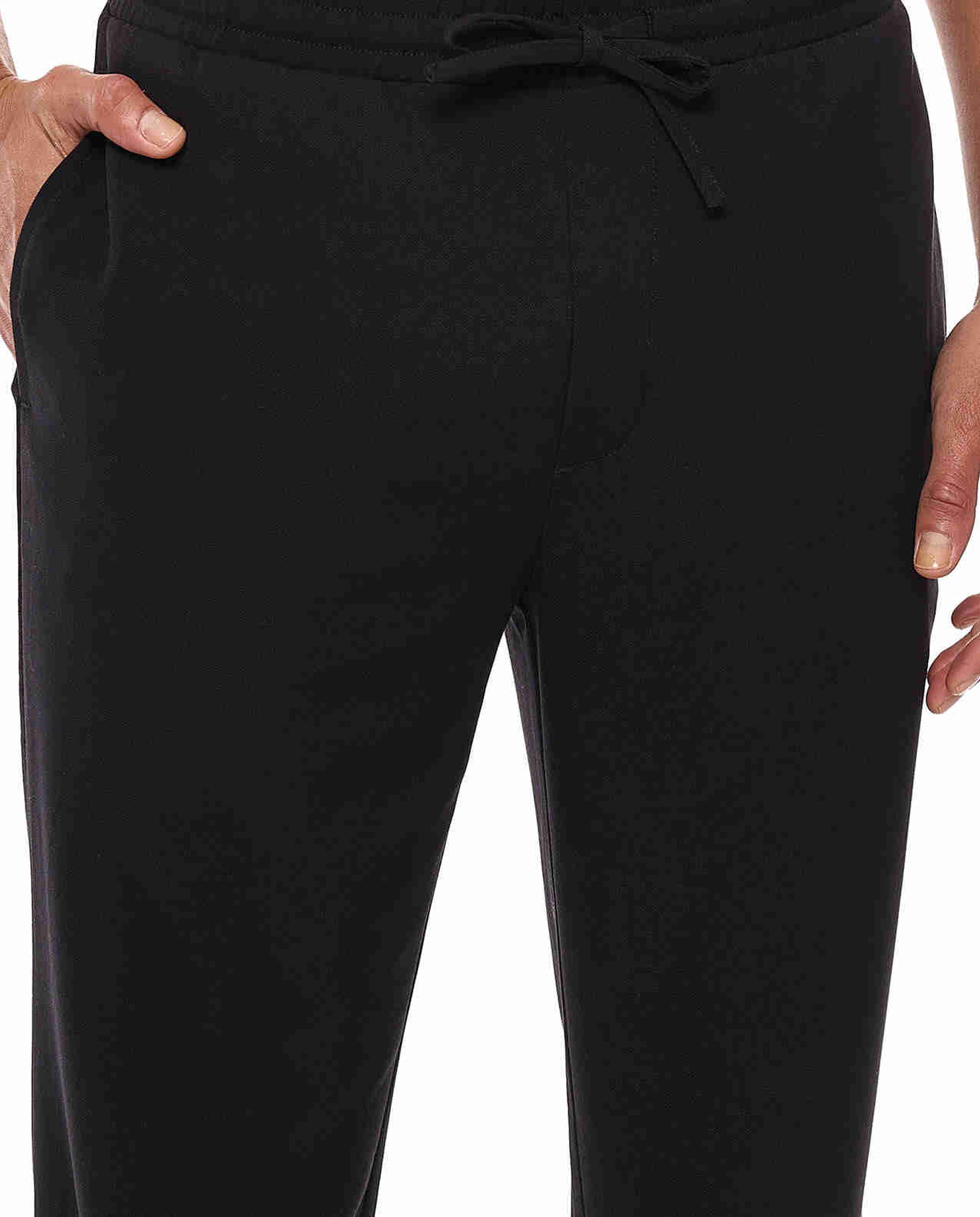 Solid Tapered Fit Trousers with Drawstring Waist