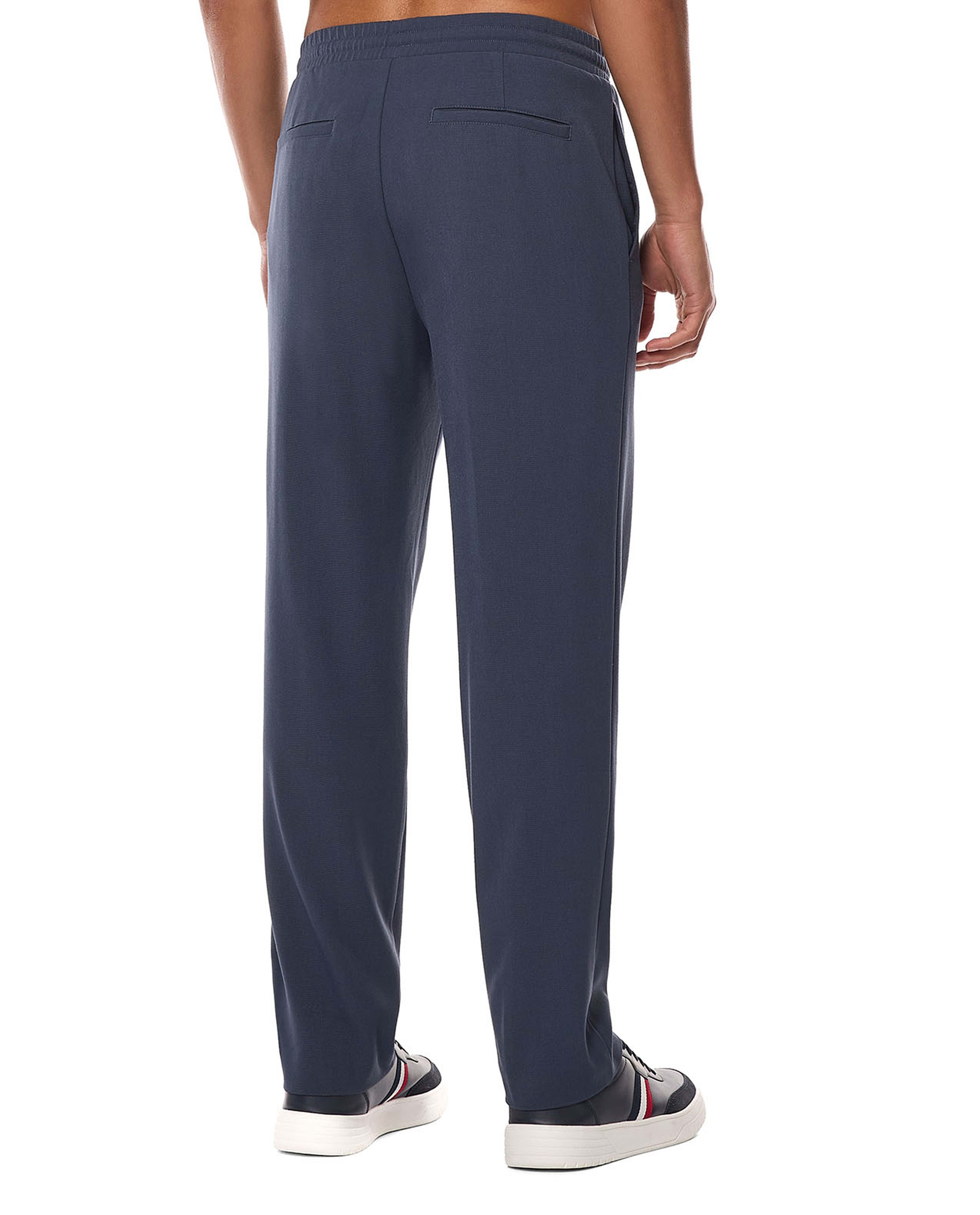 Solid Tapered Fit Trousers with Drawstring Waist