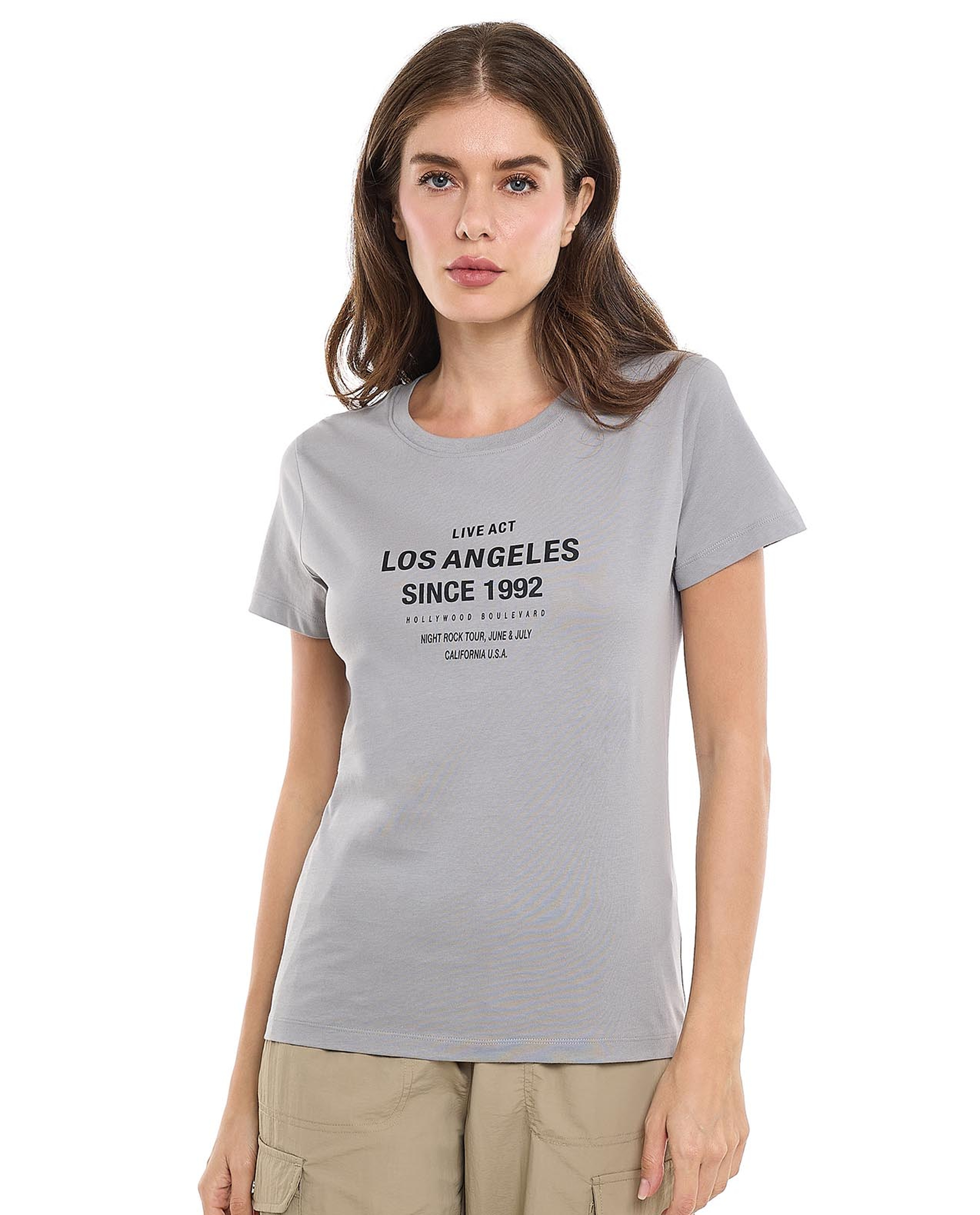 Printed T-Shirt with Crew Neck and Short Sleeves