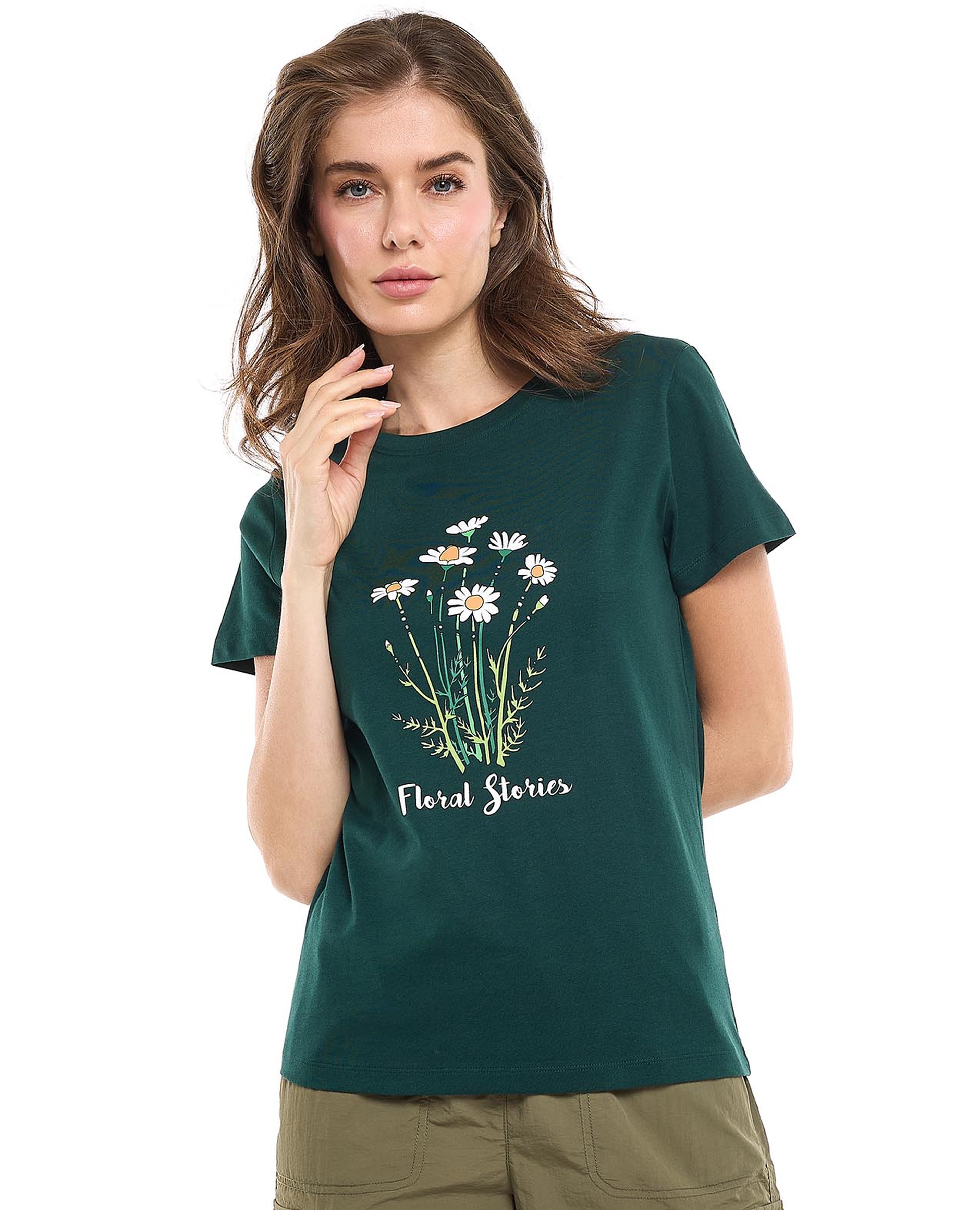 Printed T-Shirt with Crew Neck and Short Sleeves