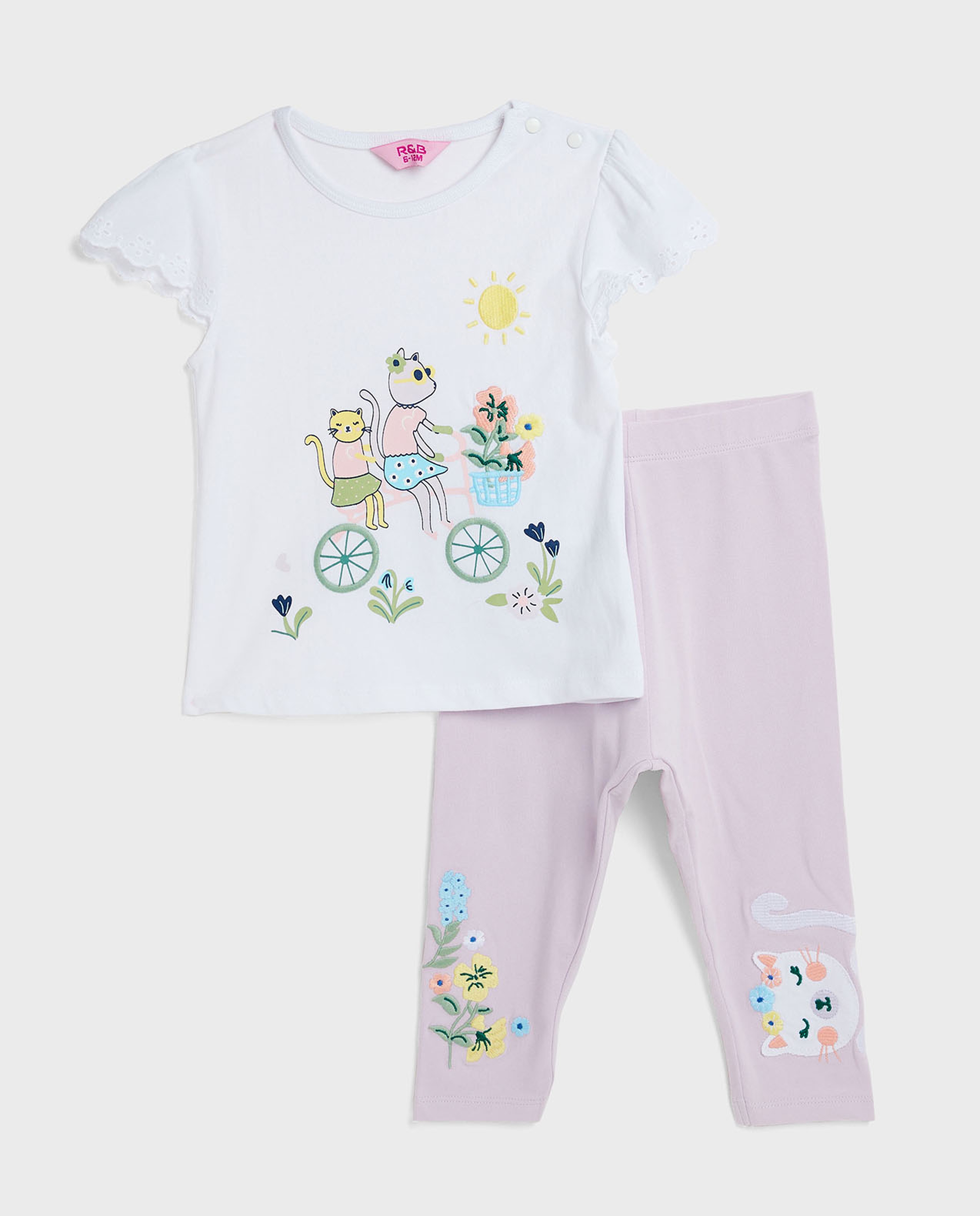 Embroidered Top and Pant Set