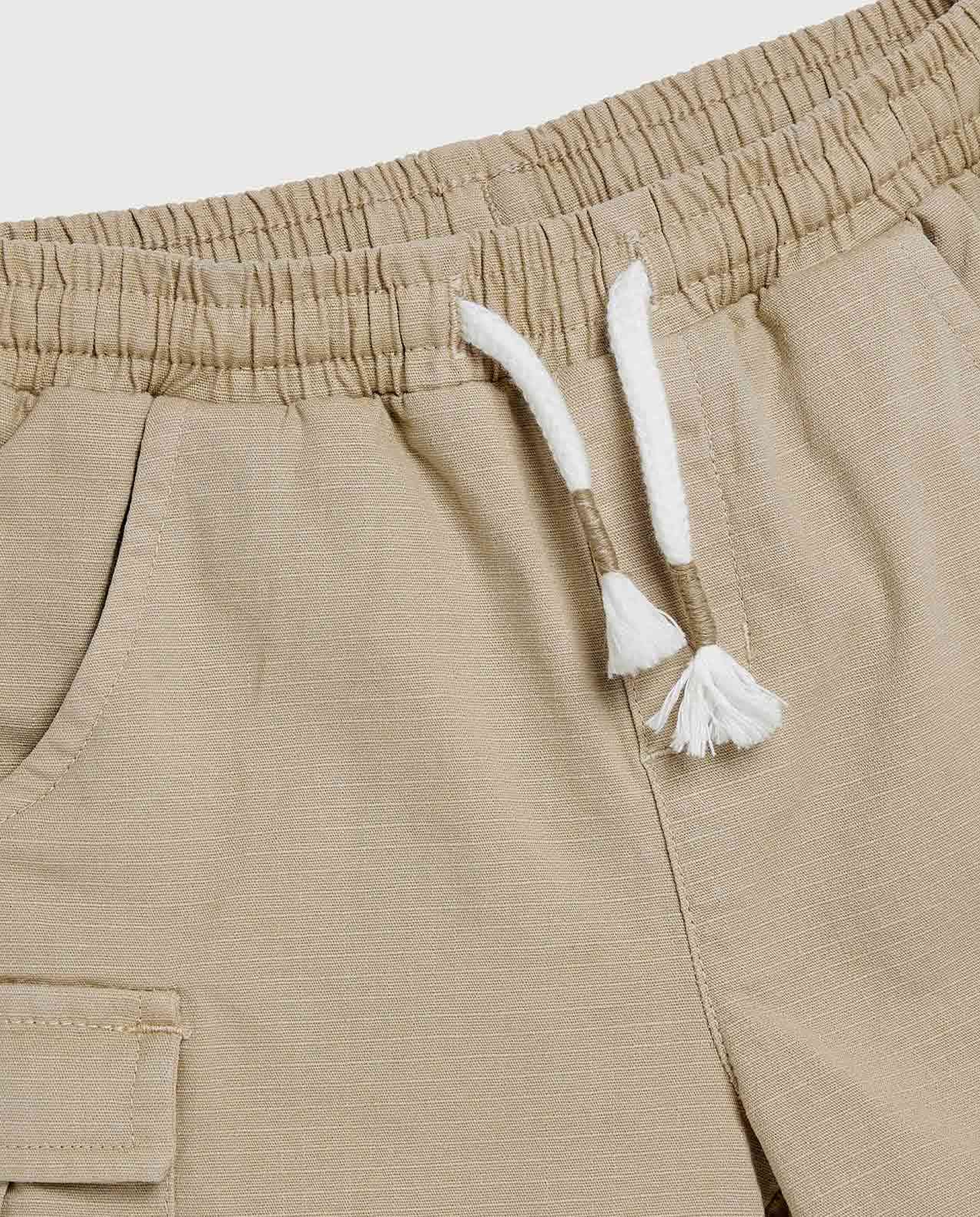 Textured Cargo Shorts with Drawstring Waist
