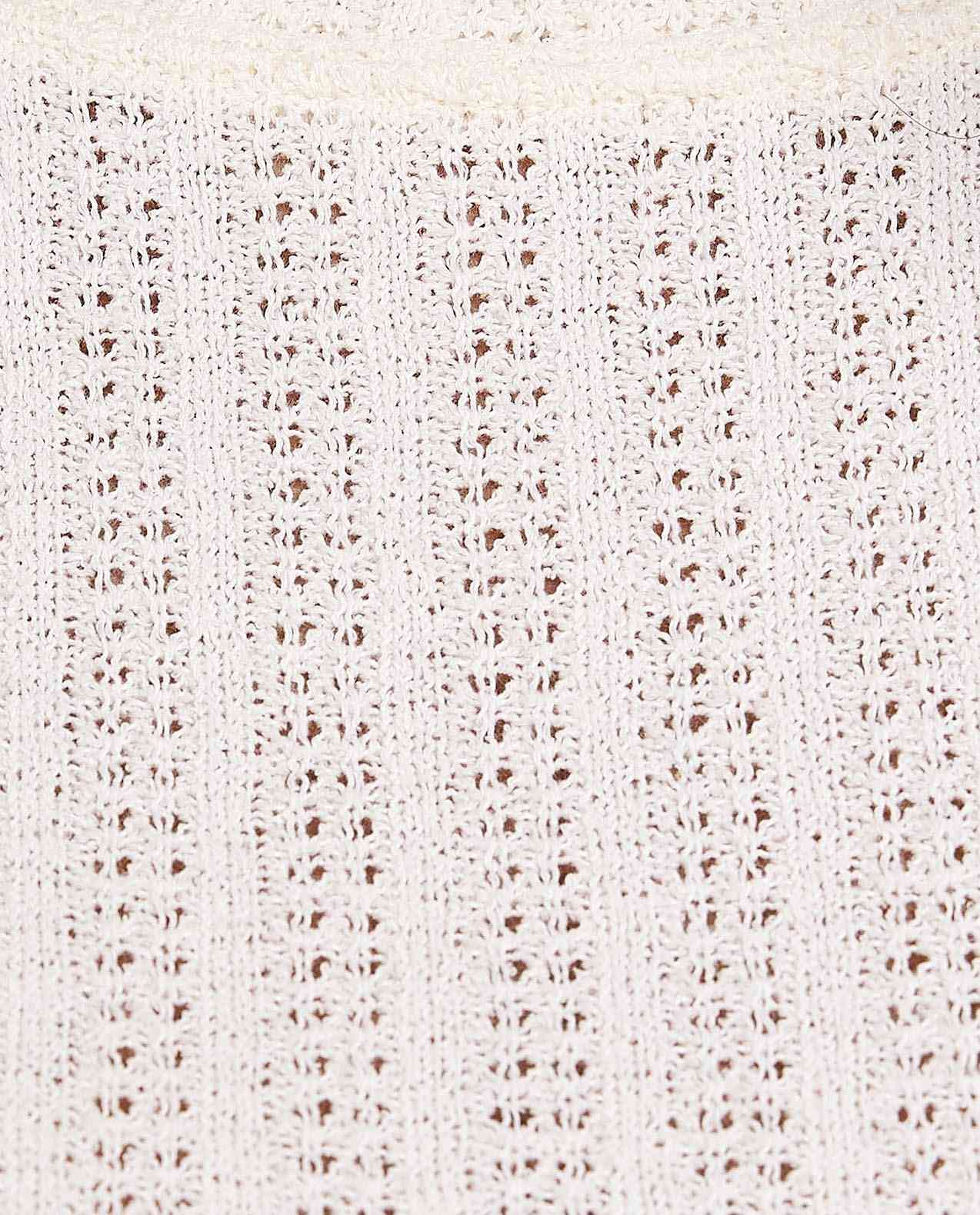 Openwork Top with Crew Neck and Short Sleeves