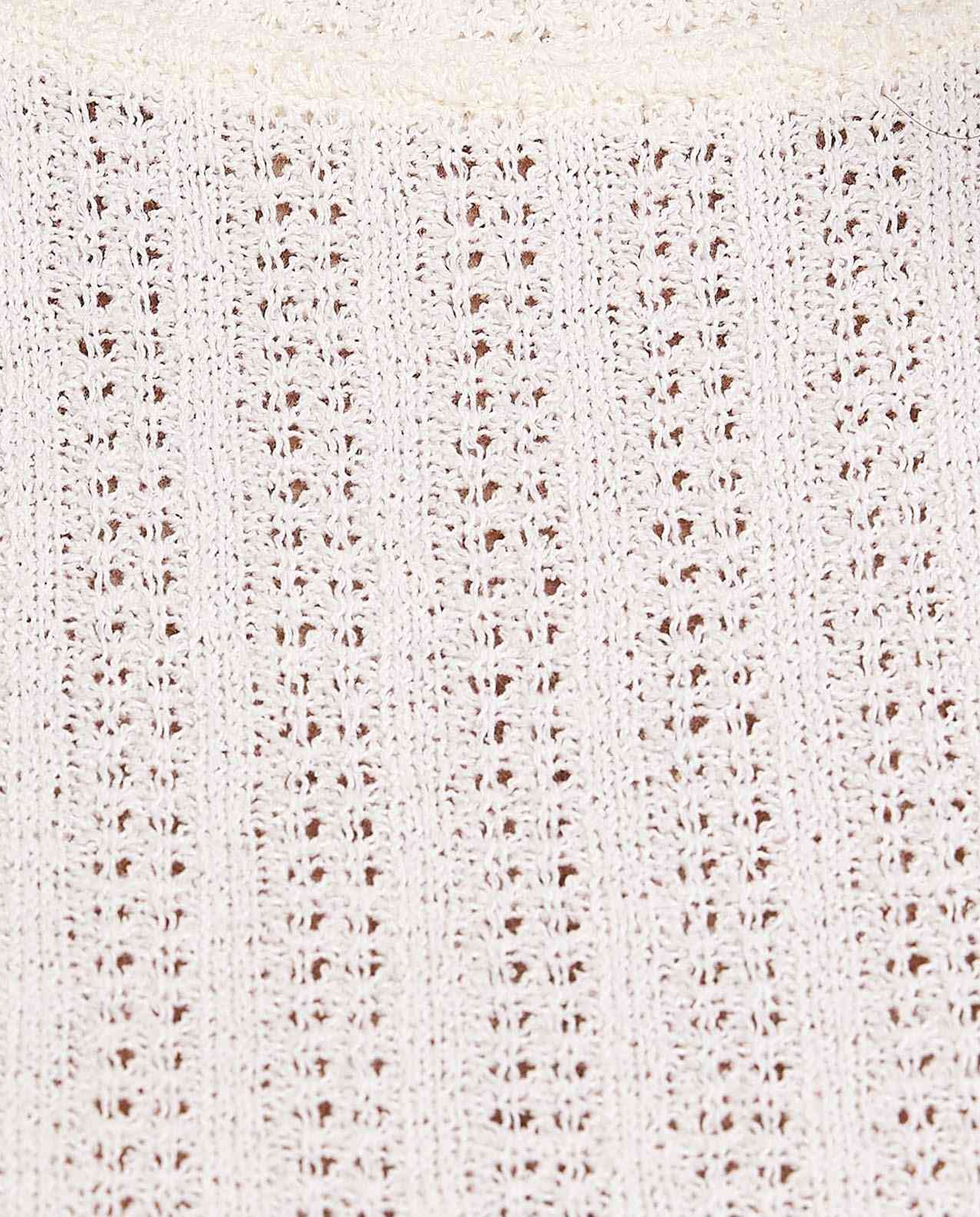 Openwork Top with Crew Neck and Short Sleeves