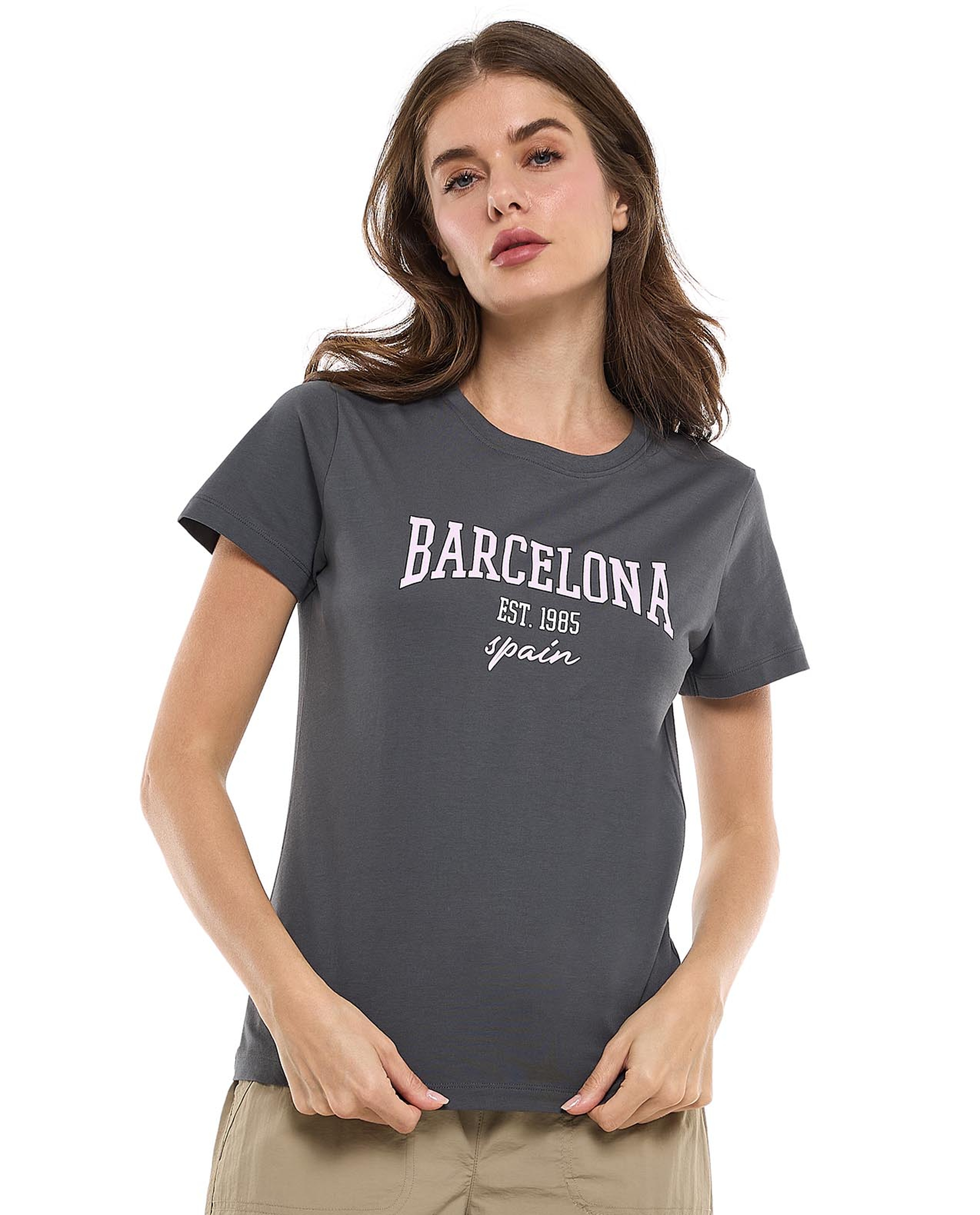 Printed T-Shirt with Crew Neck and Short Sleeves