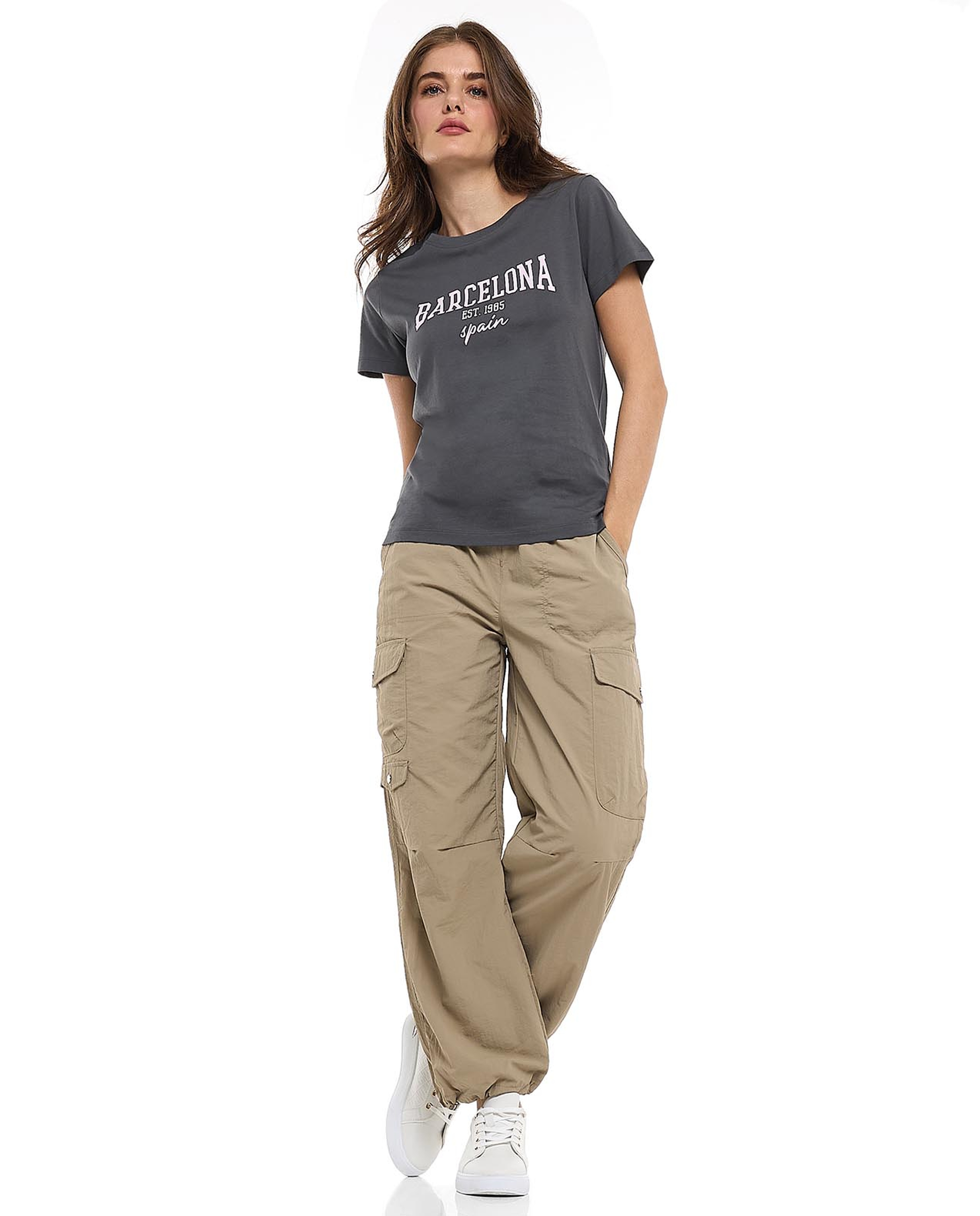 Printed T-Shirt with Crew Neck and Short Sleeves