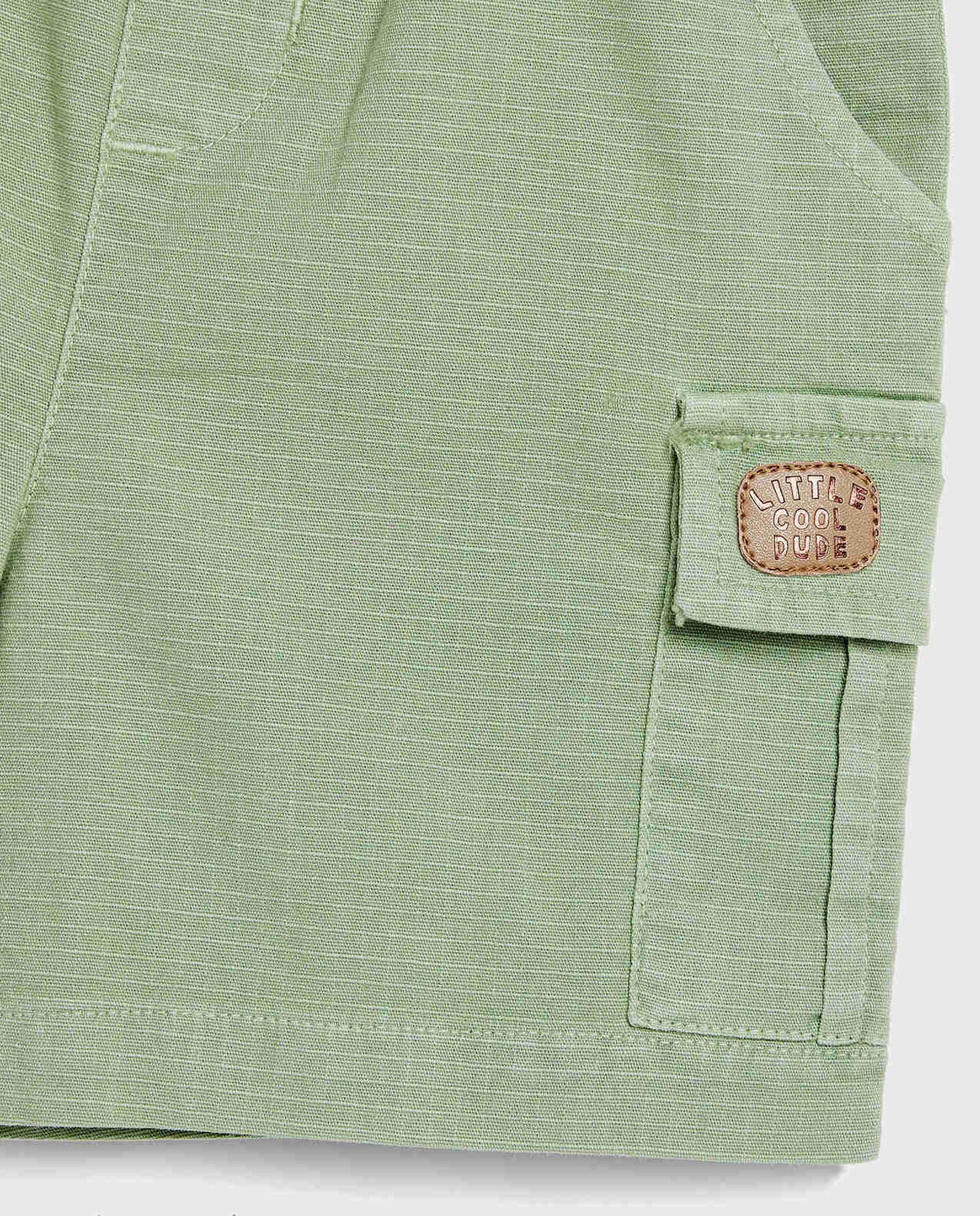 Textured Cargo Shorts with Drawstring Waist