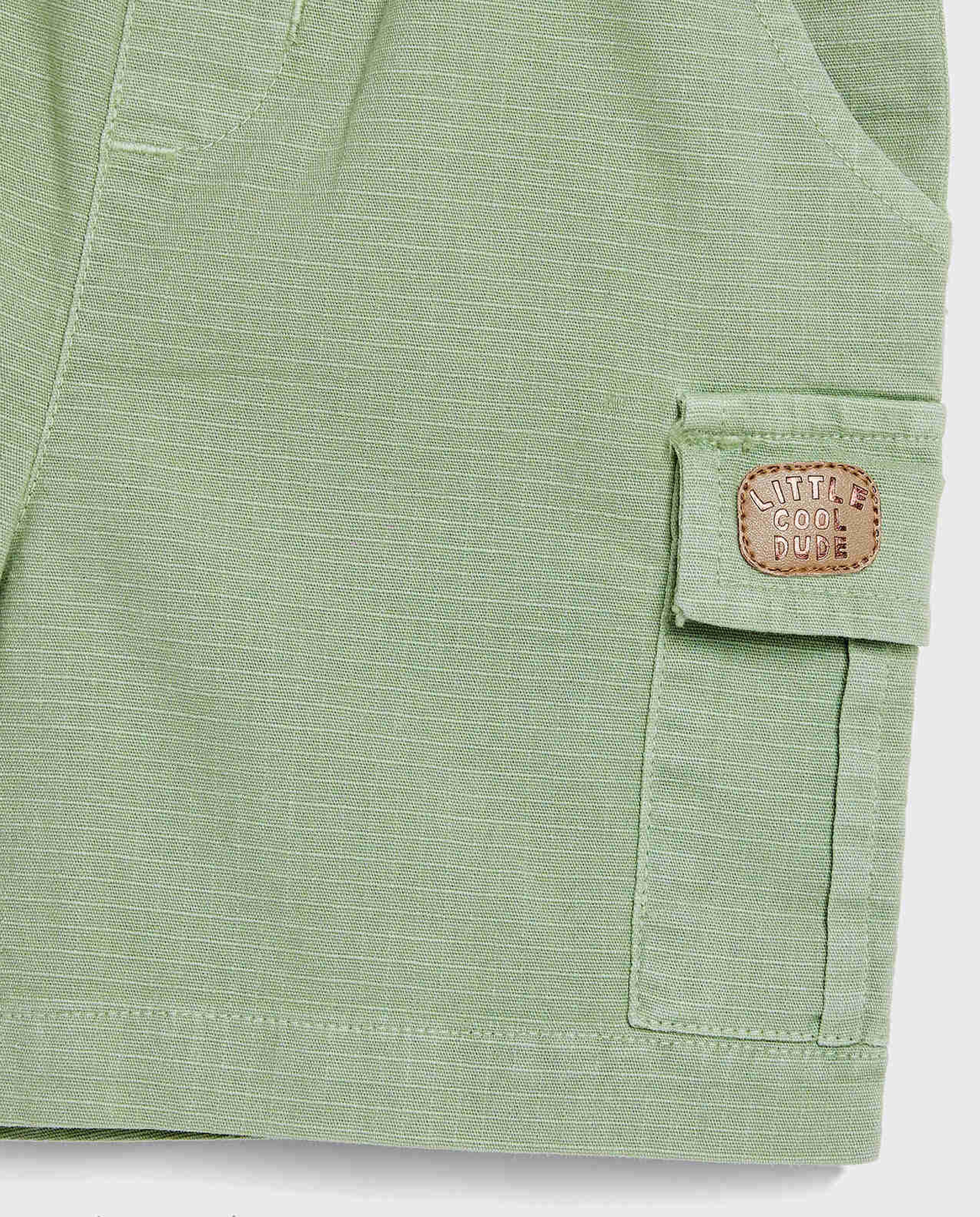 Textured Cargo Shorts with Drawstring Waist