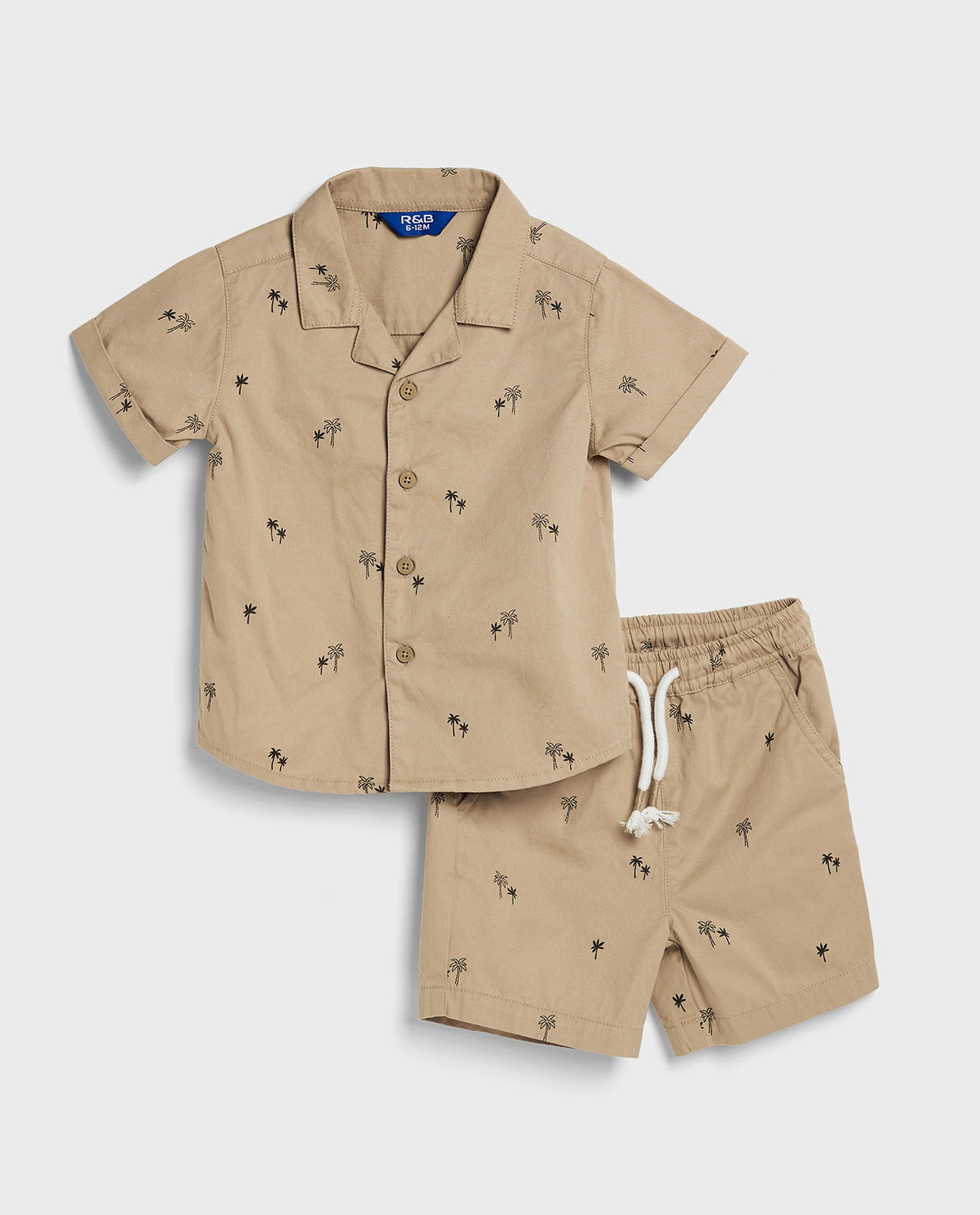 Printed Shirt and Shorts Set