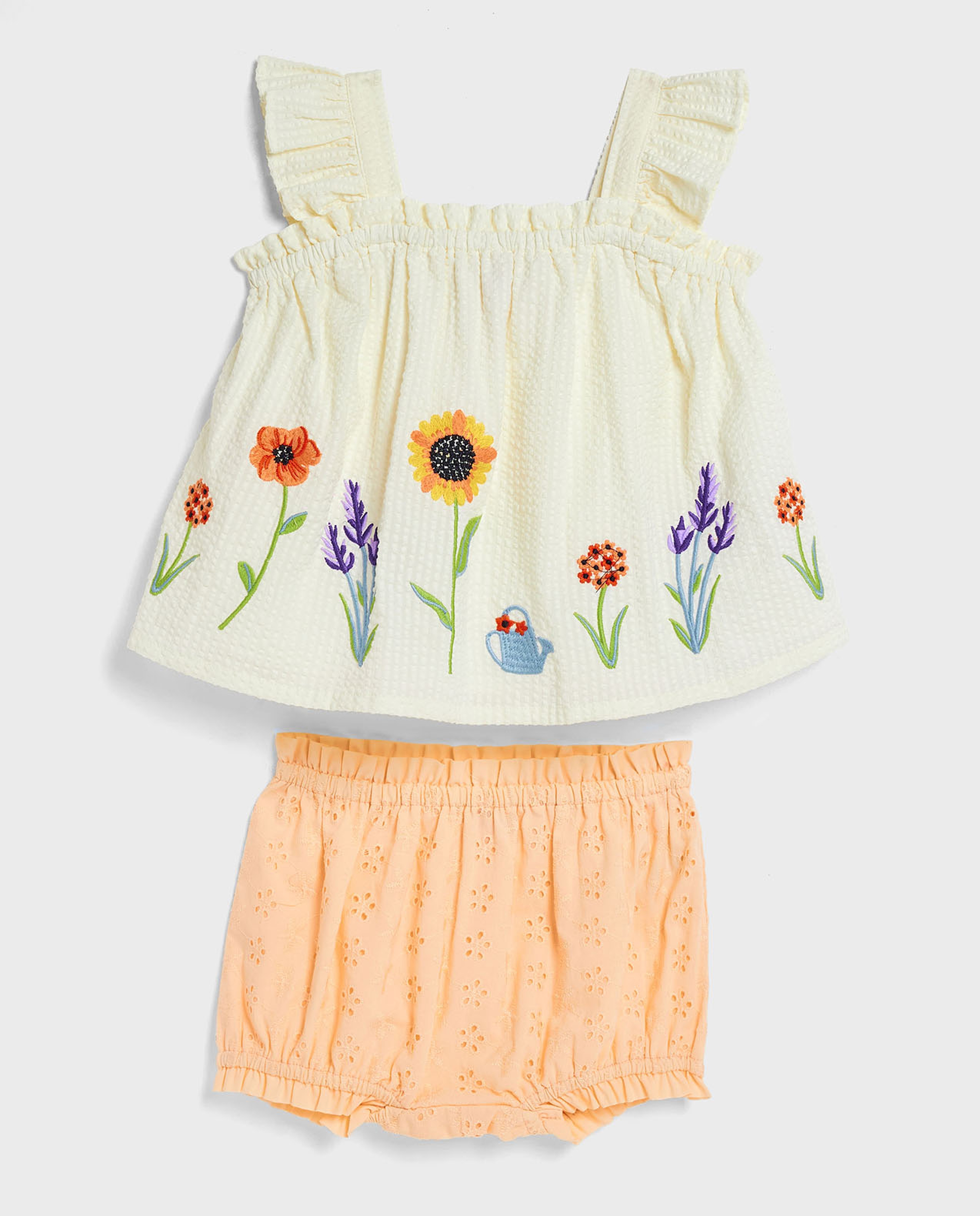 Embroidered Top and Bloomer Set