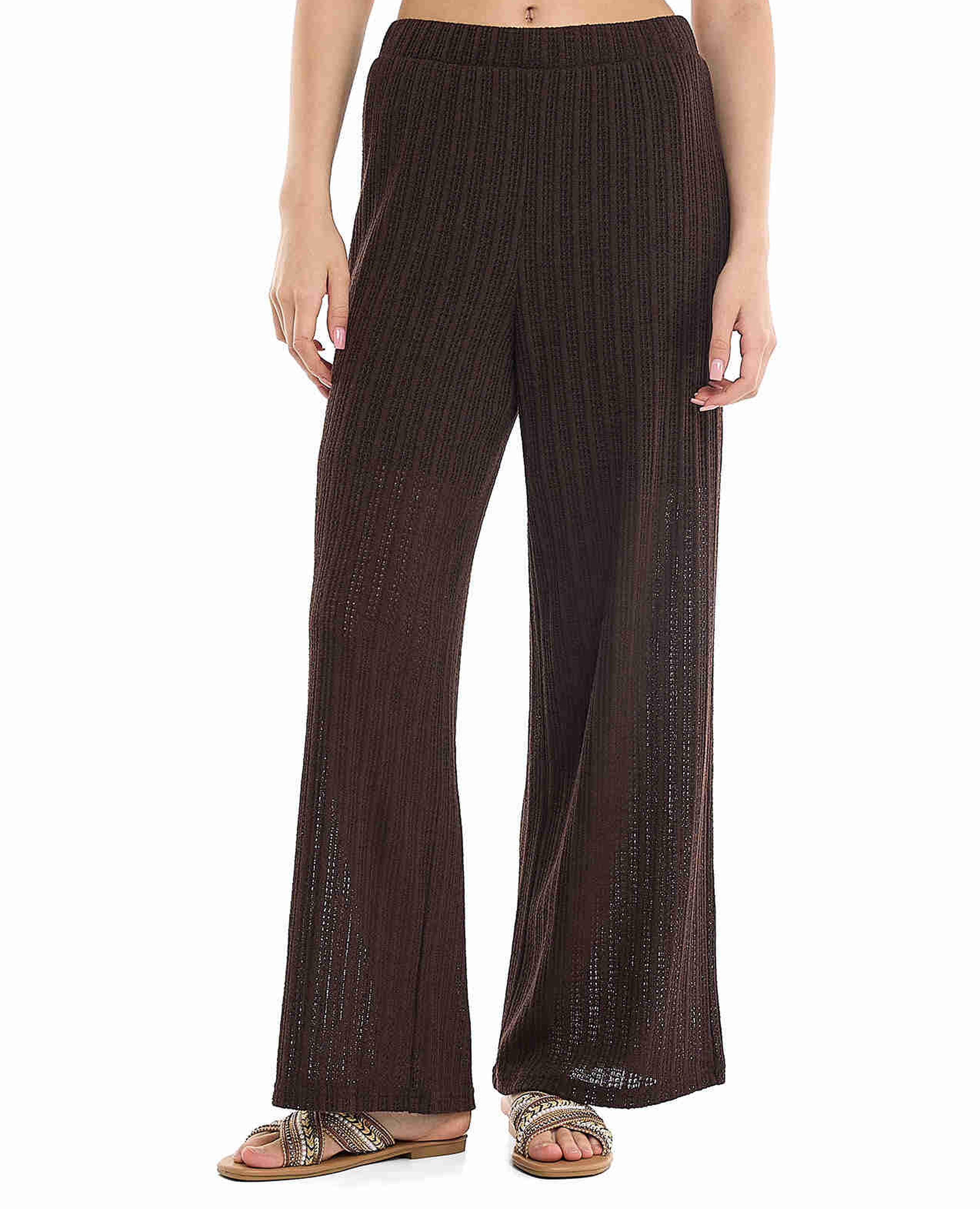 بنطال واسع بخصر مطاطي