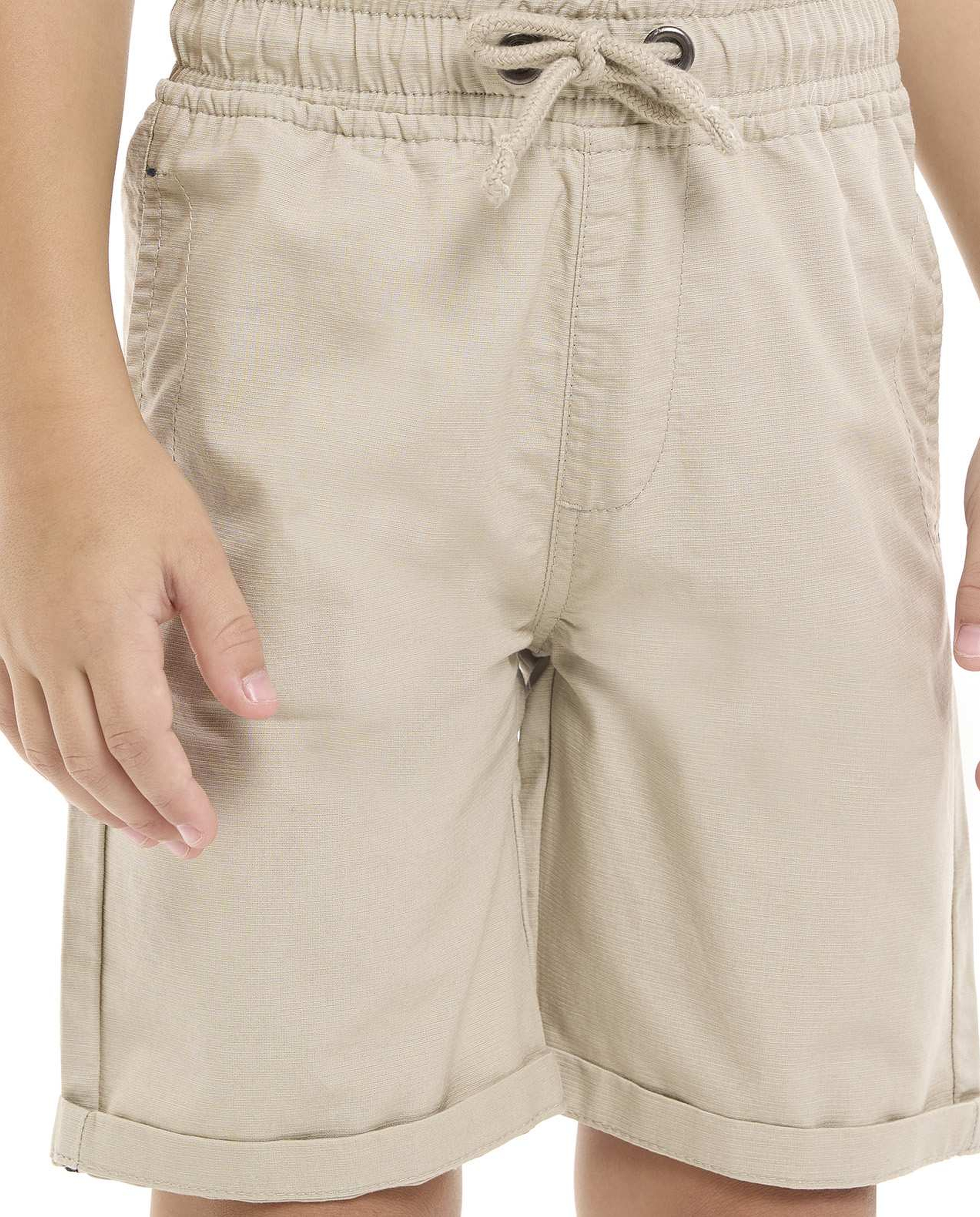 Solid Shorts with Drawstring Waist
