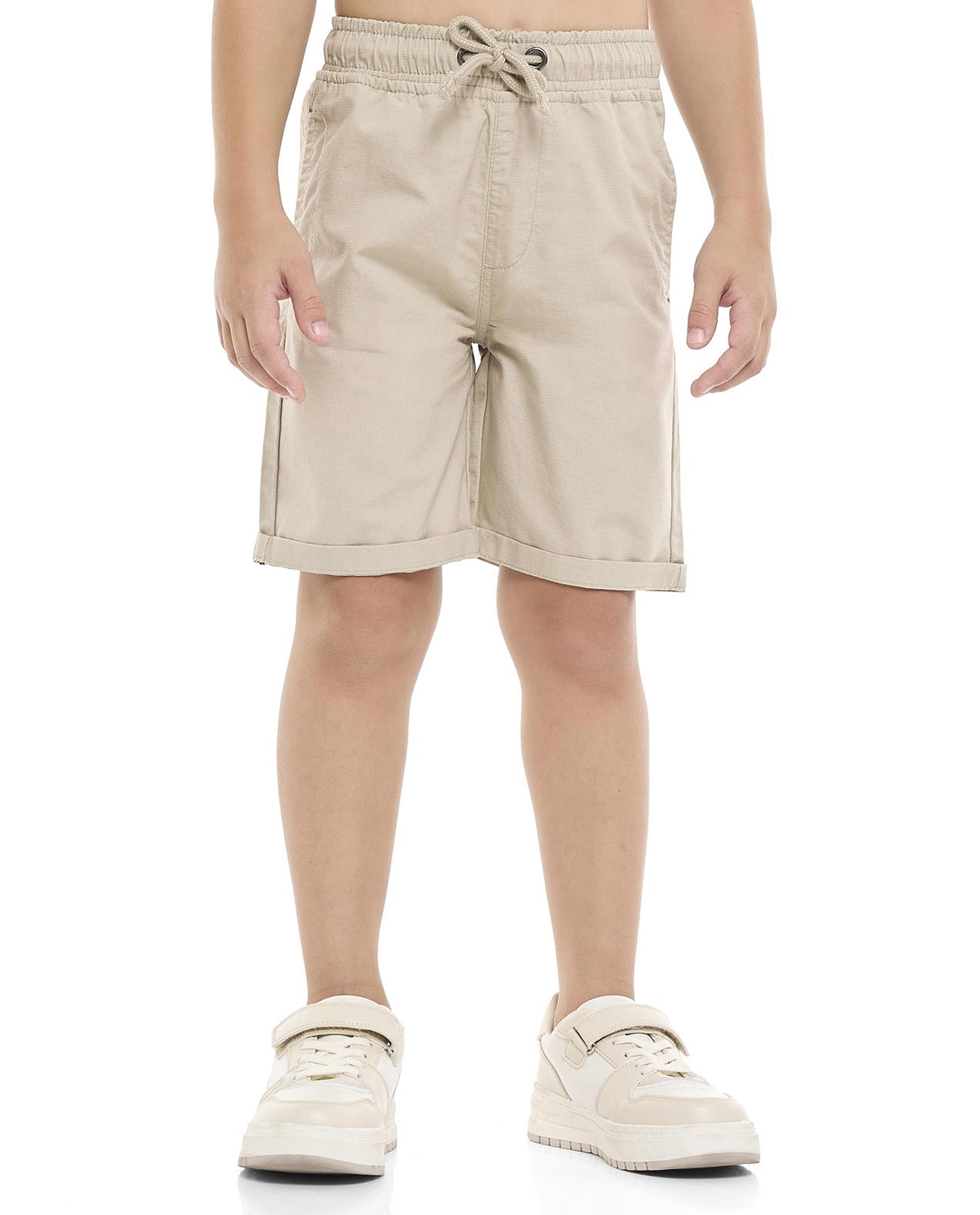 Solid Shorts with Drawstring Waist
