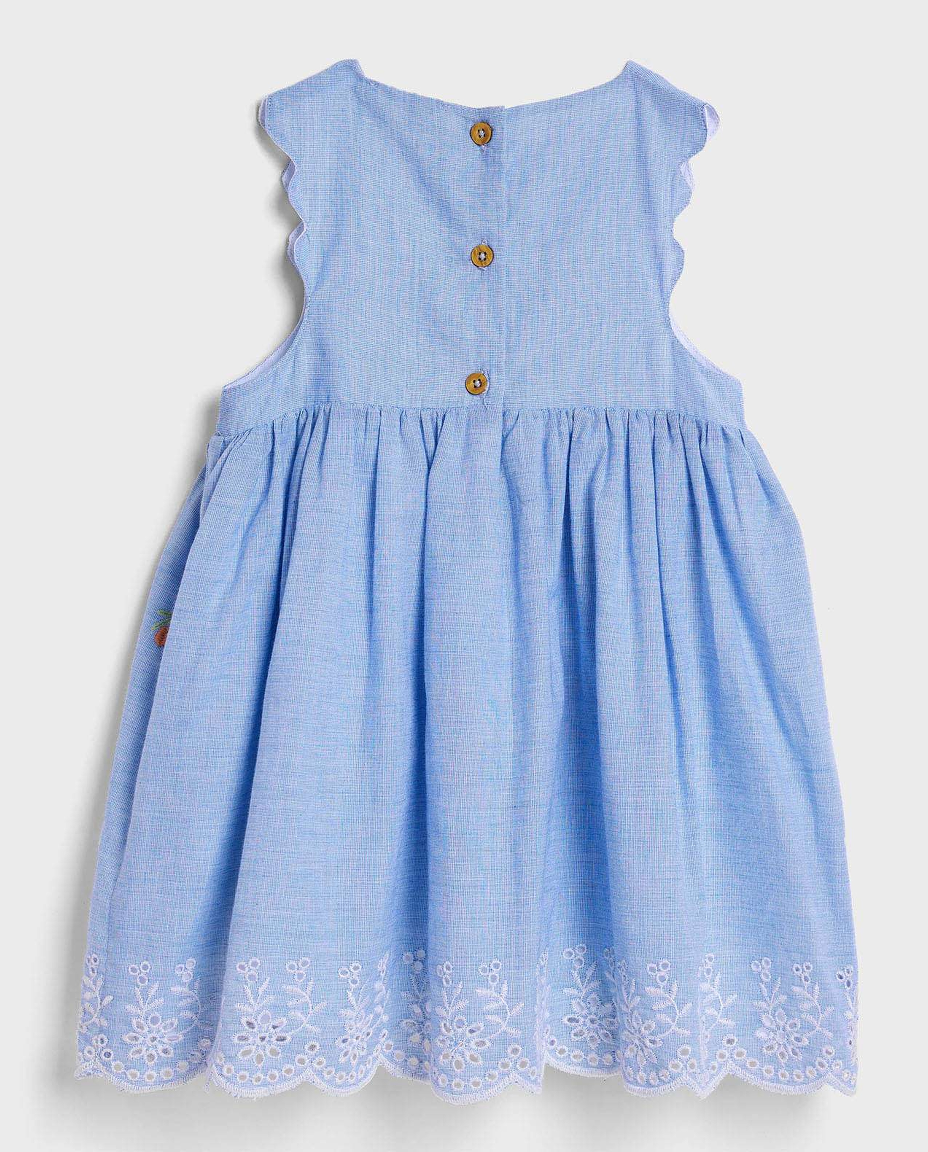 Embroidered Sleeveless Dress with Bloomers and Headband