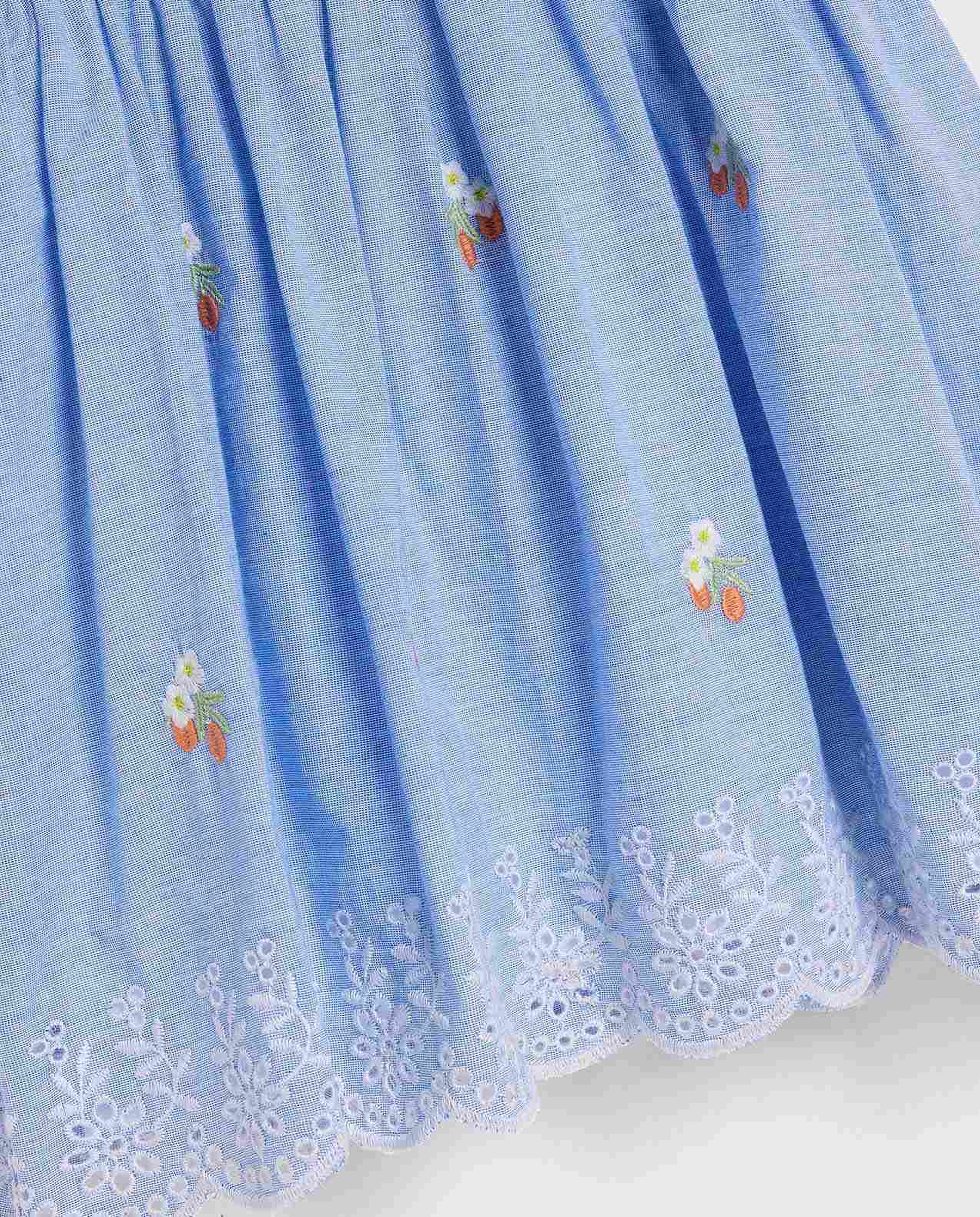 Embroidered Sleeveless Dress with Bloomers and Headband