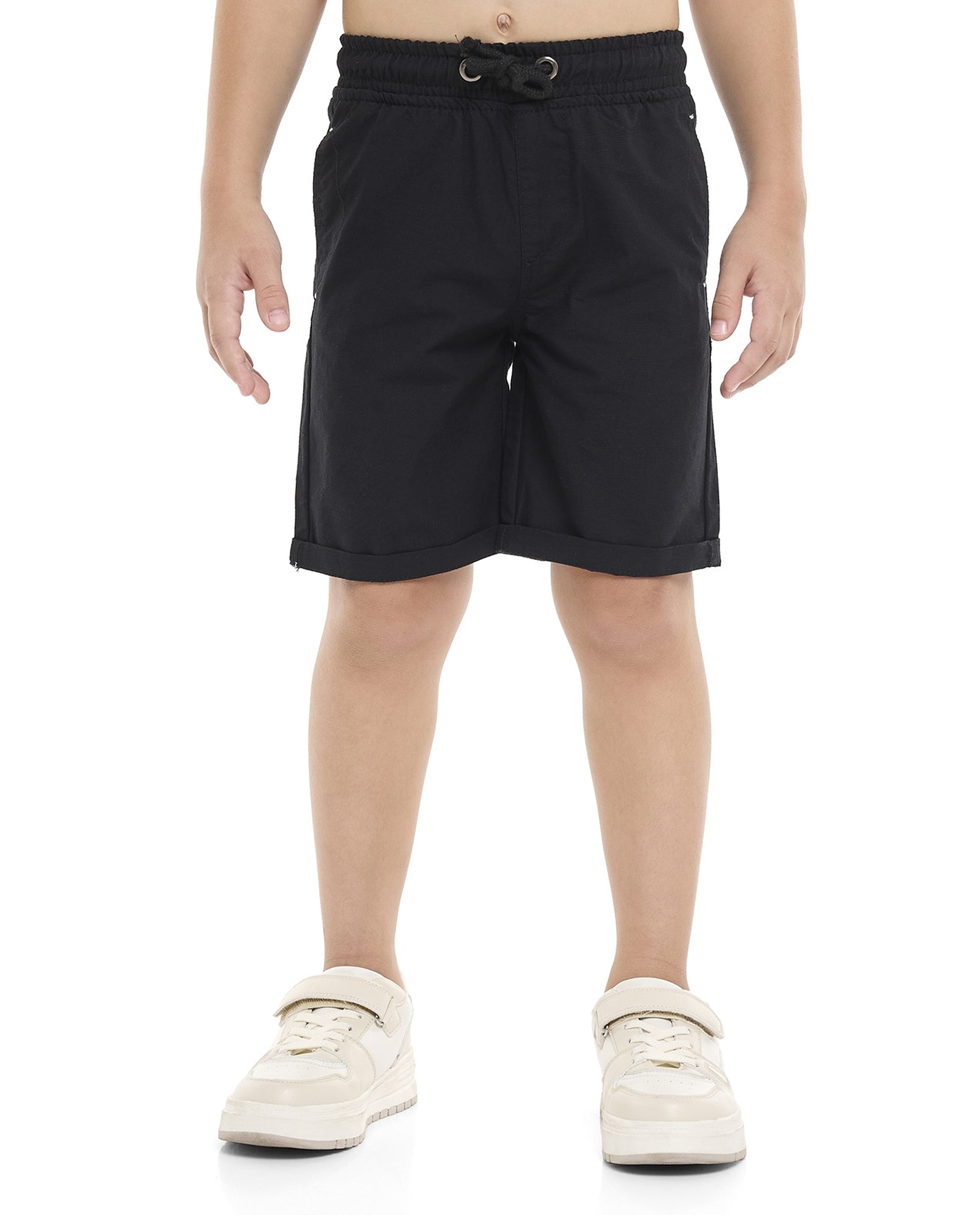 Solid Shorts with Drawstring Waist