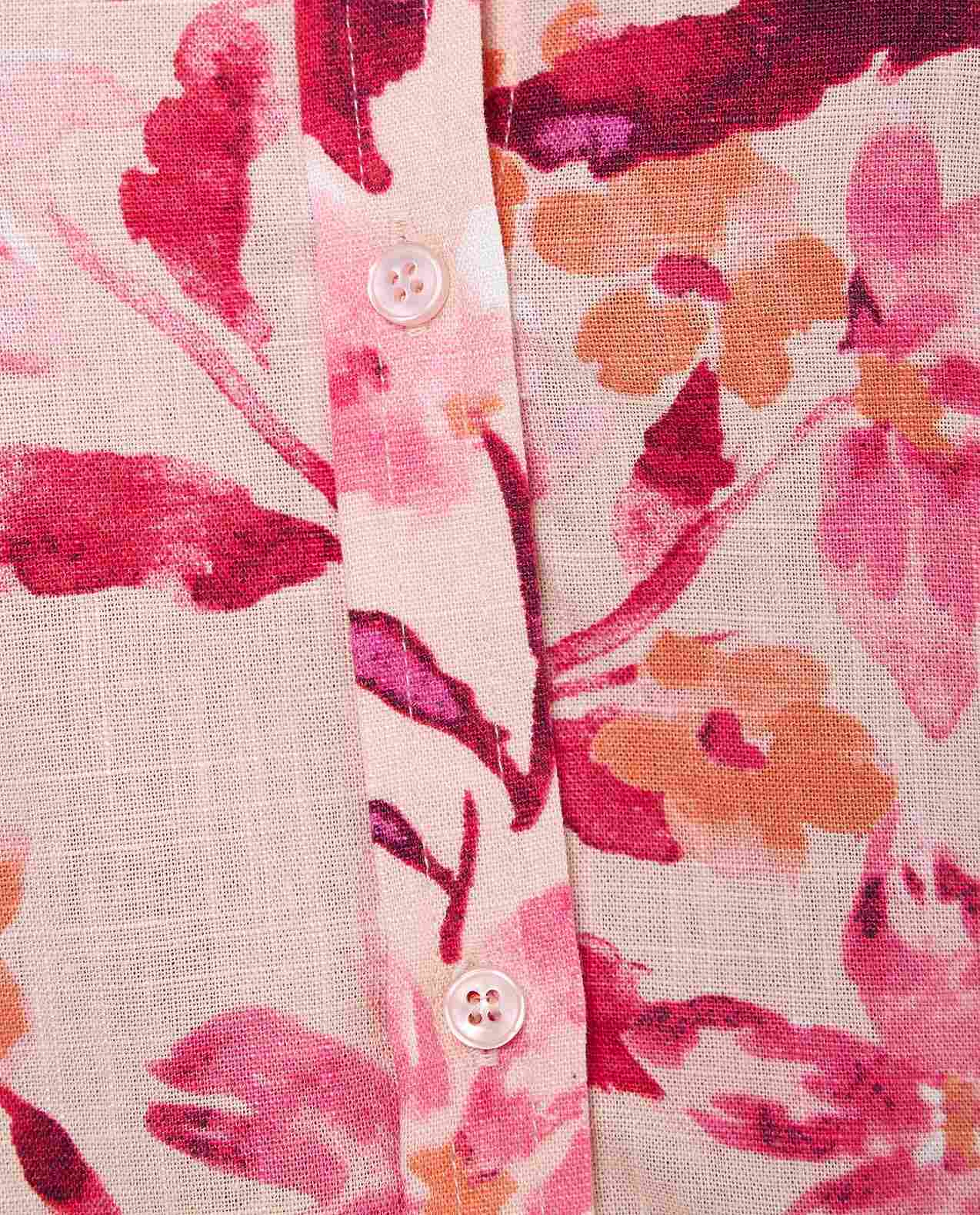 Floral Patterned Top with Crew Neck and 3/4 Sleeves