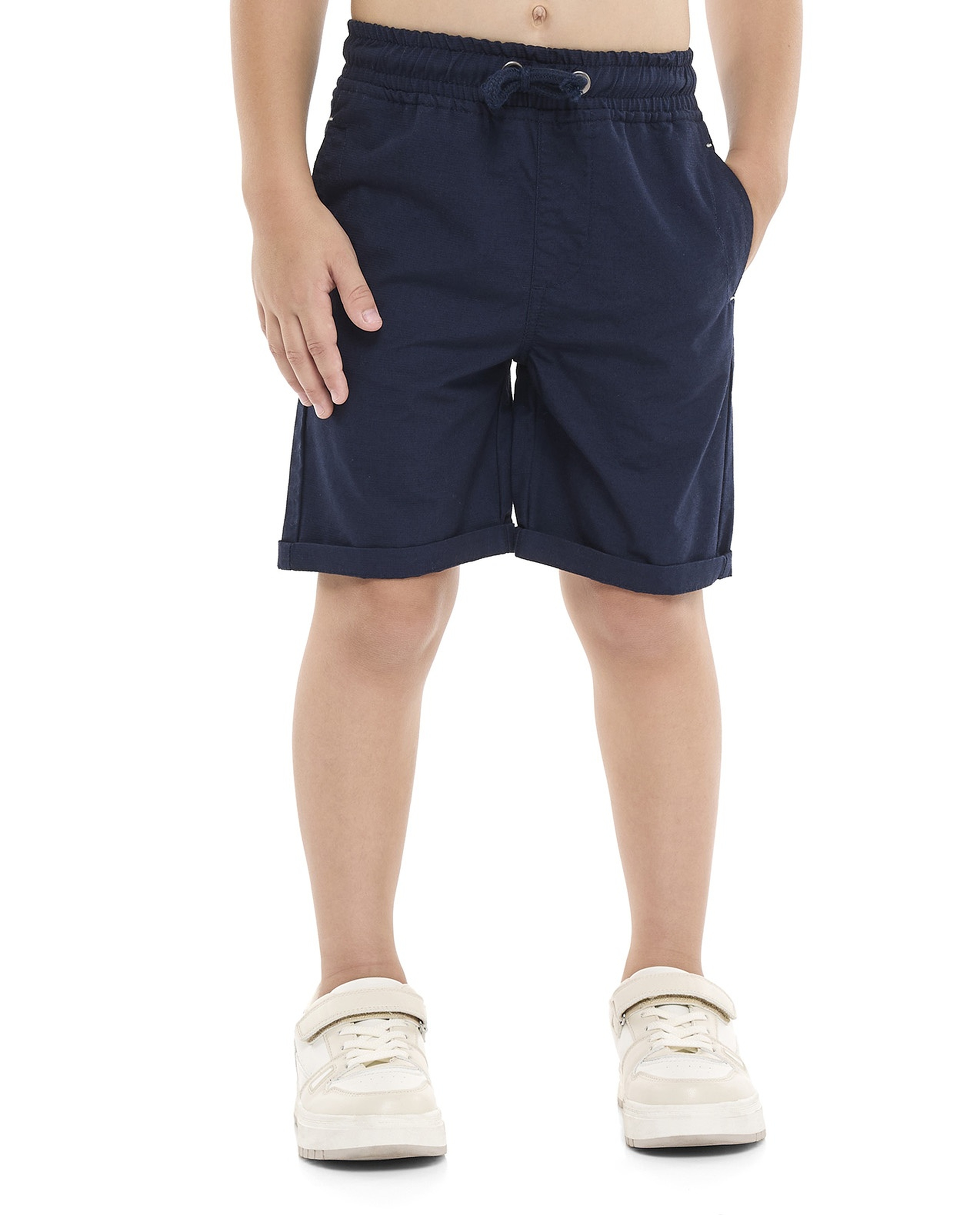 Solid Shorts with Drawstring Waist