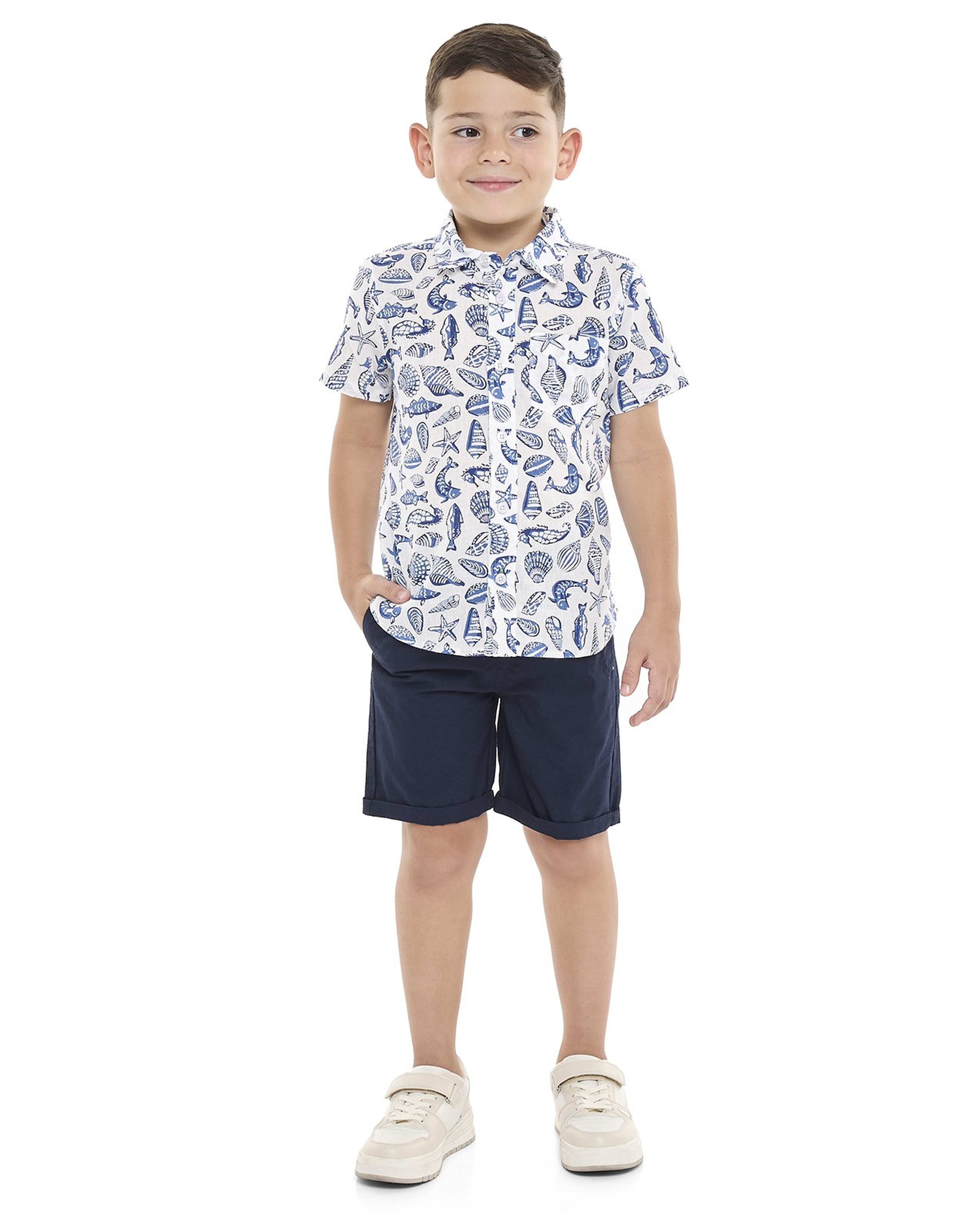 Solid Shorts with Drawstring Waist