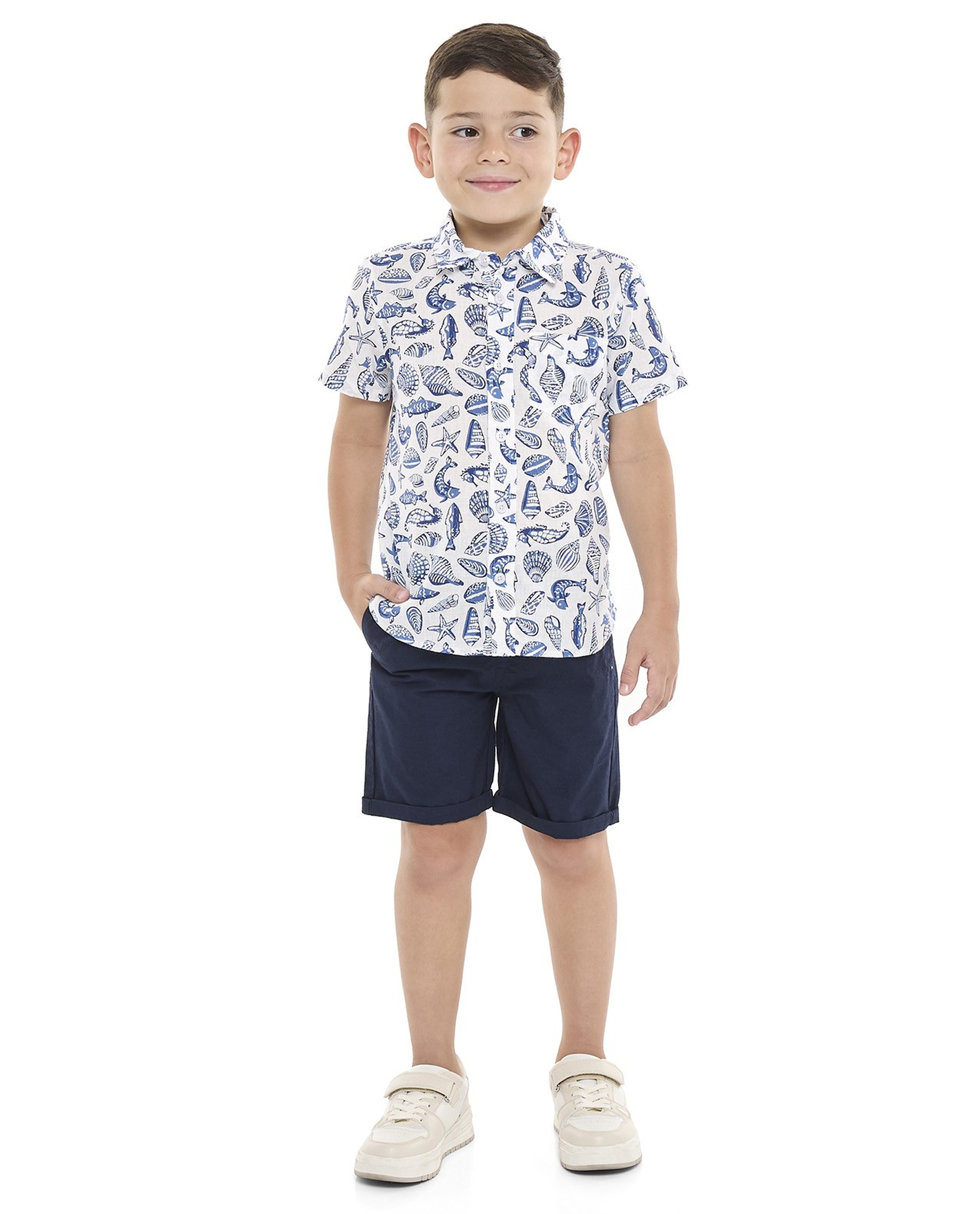 Solid Shorts with Drawstring Waist