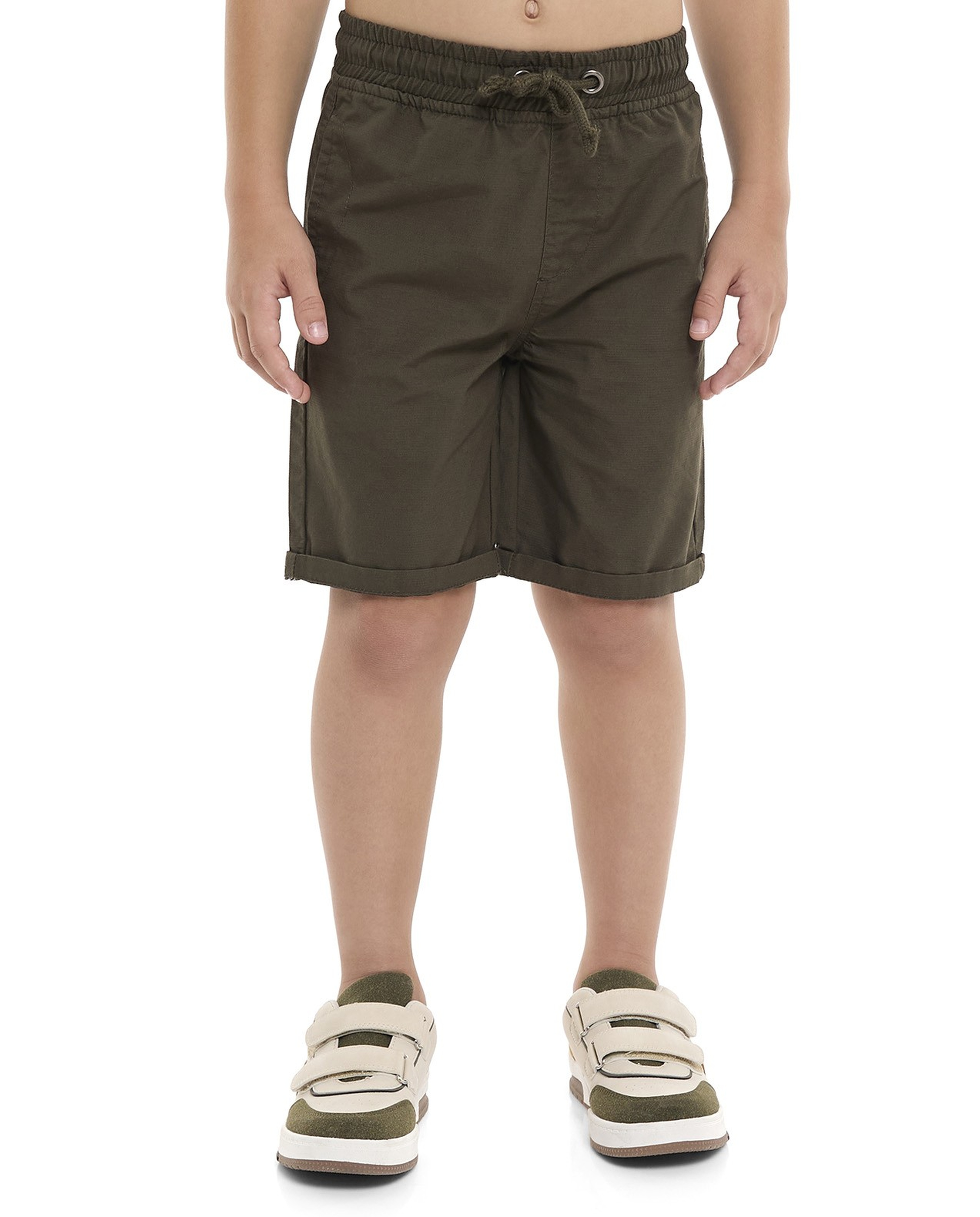 Solid Shorts with Drawstring Waist