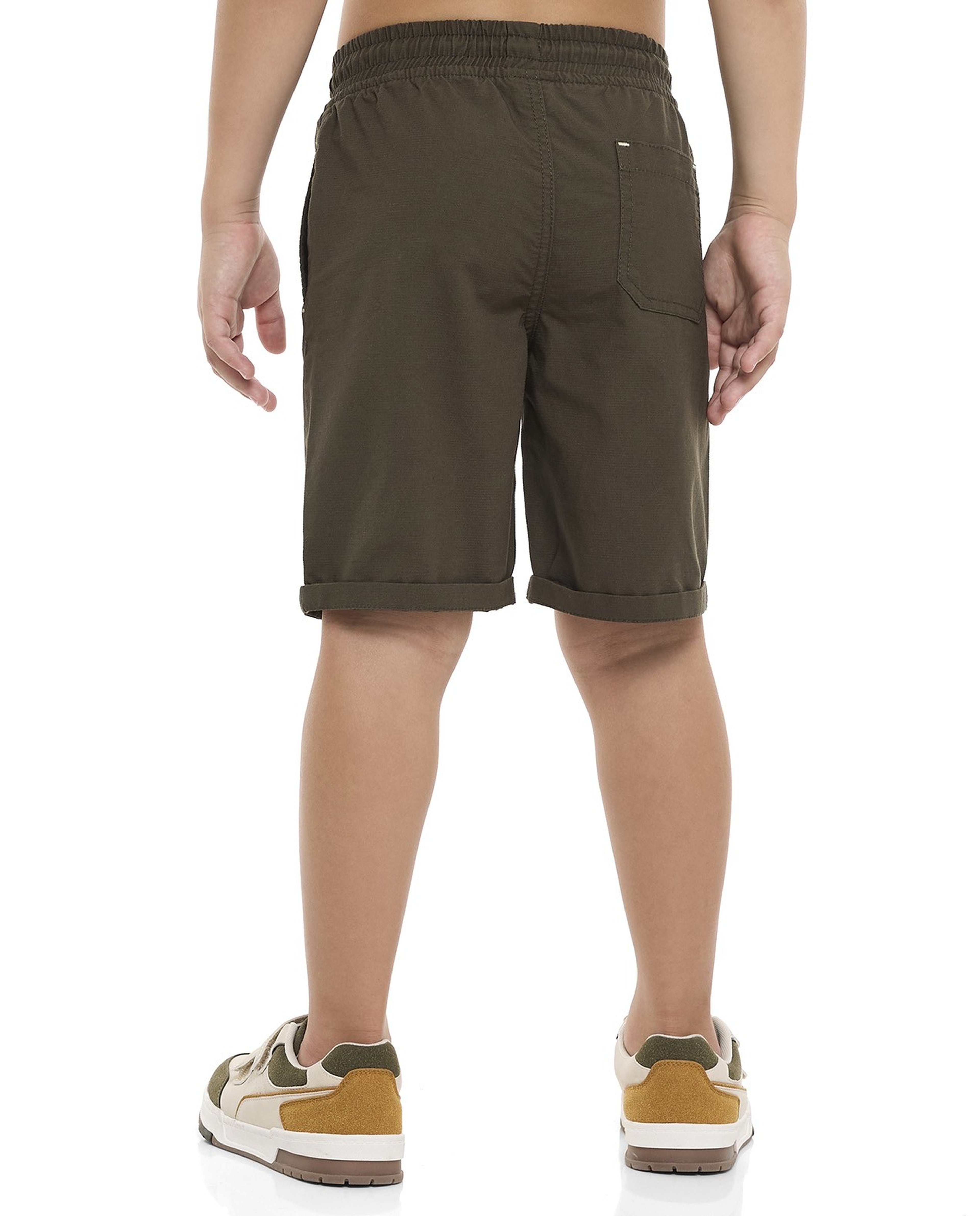 Solid Shorts with Drawstring Waist