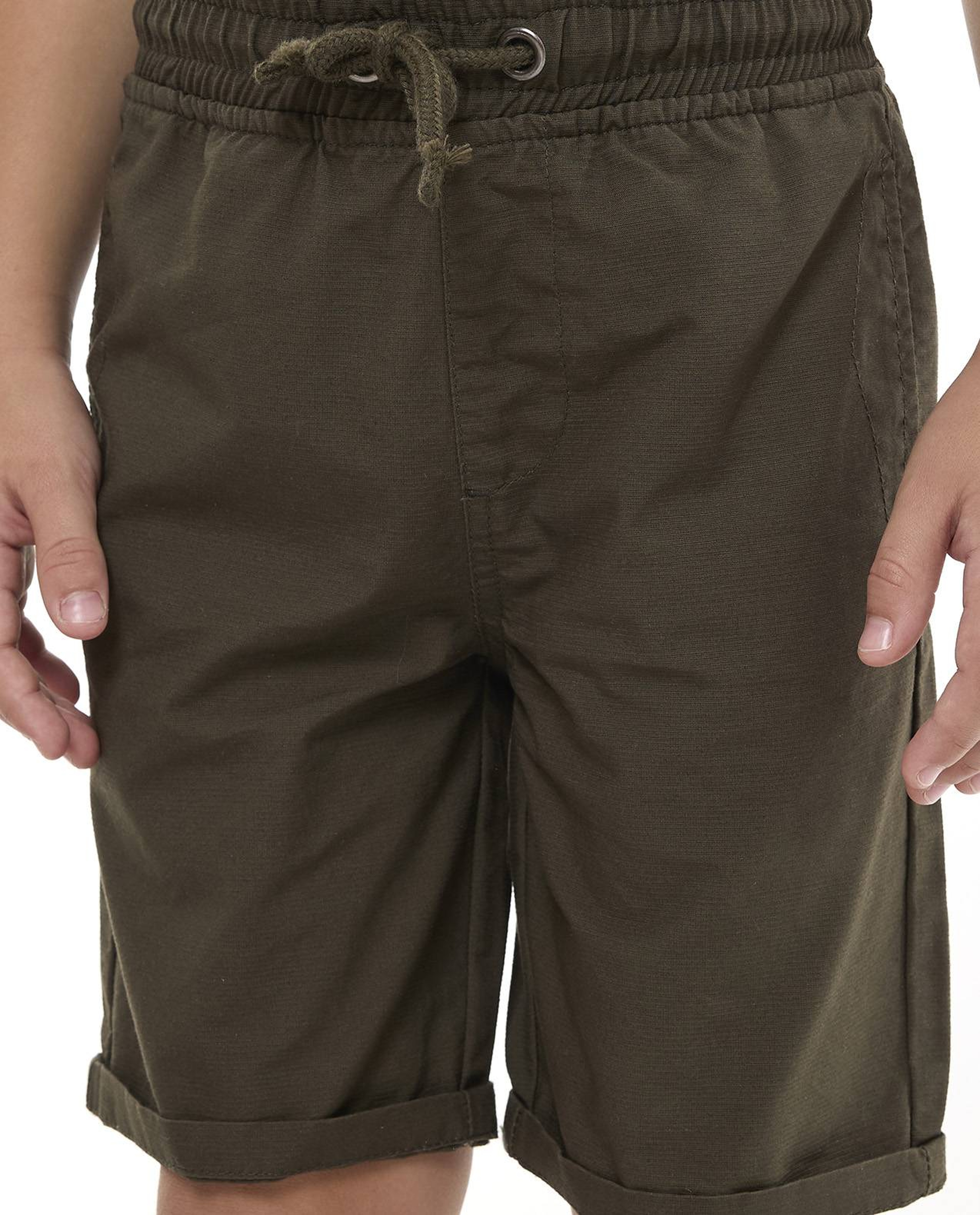 Solid Shorts with Drawstring Waist