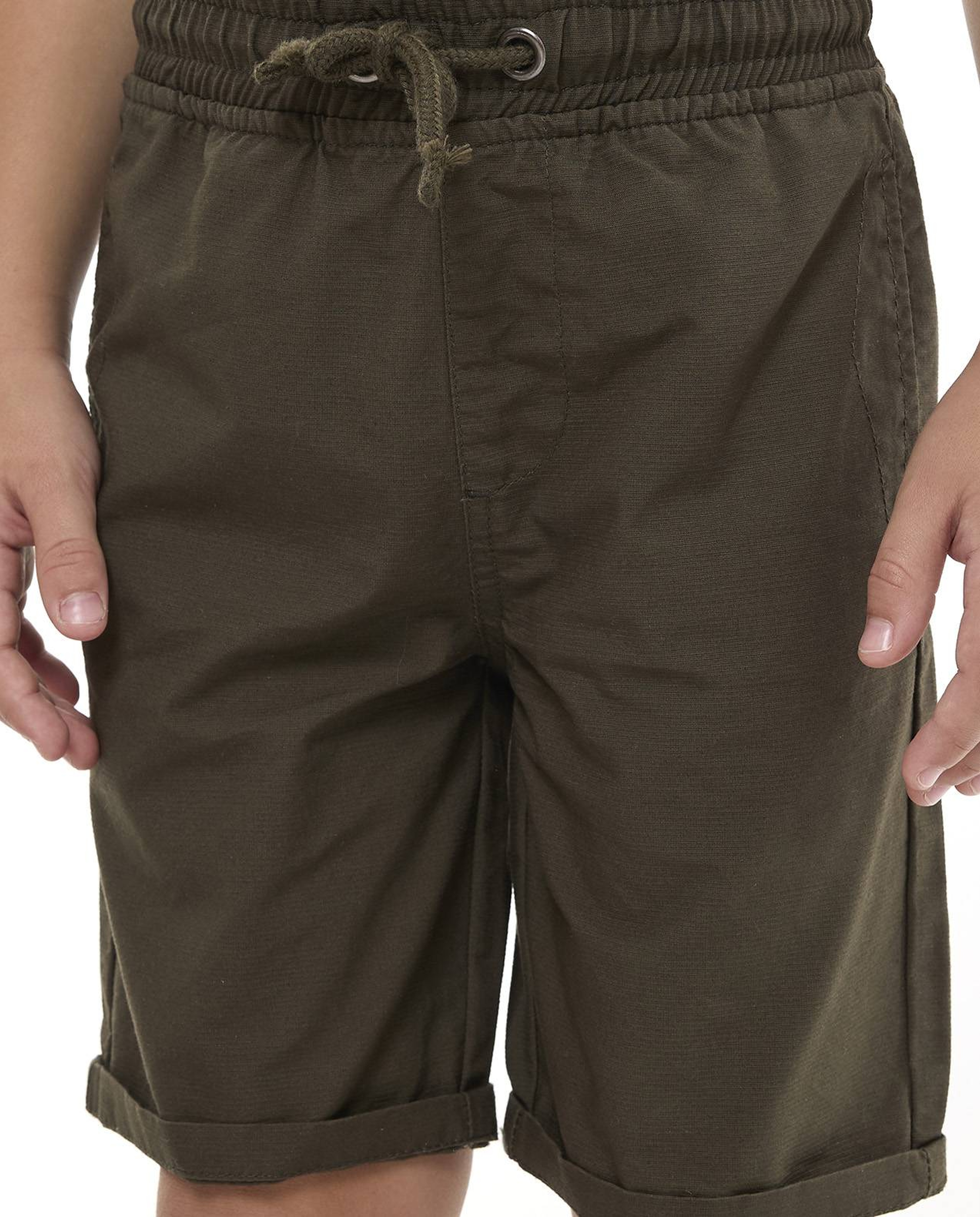 Solid Shorts with Drawstring Waist