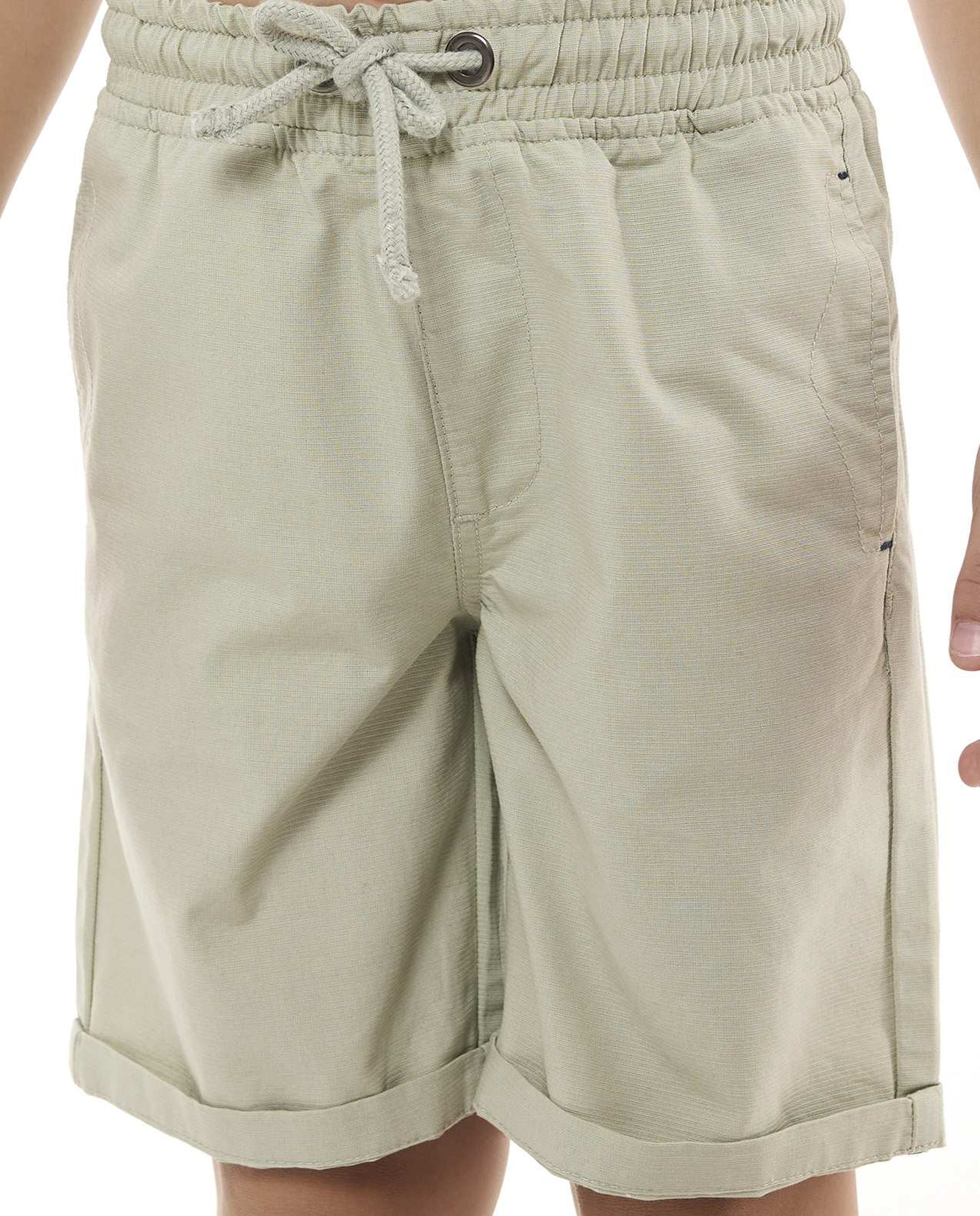 Solid Shorts with Drawstring Waist