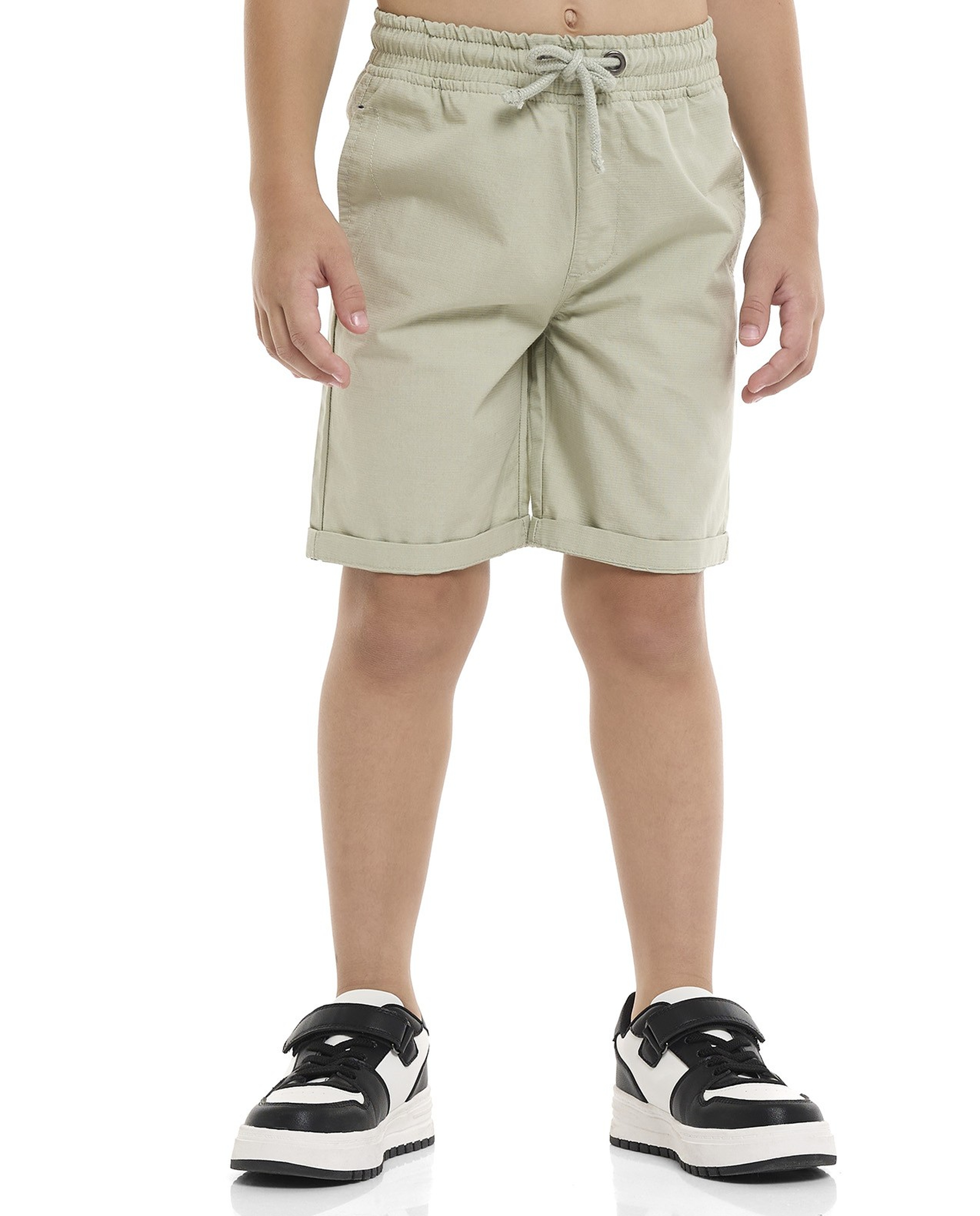 Solid Shorts with Drawstring Waist