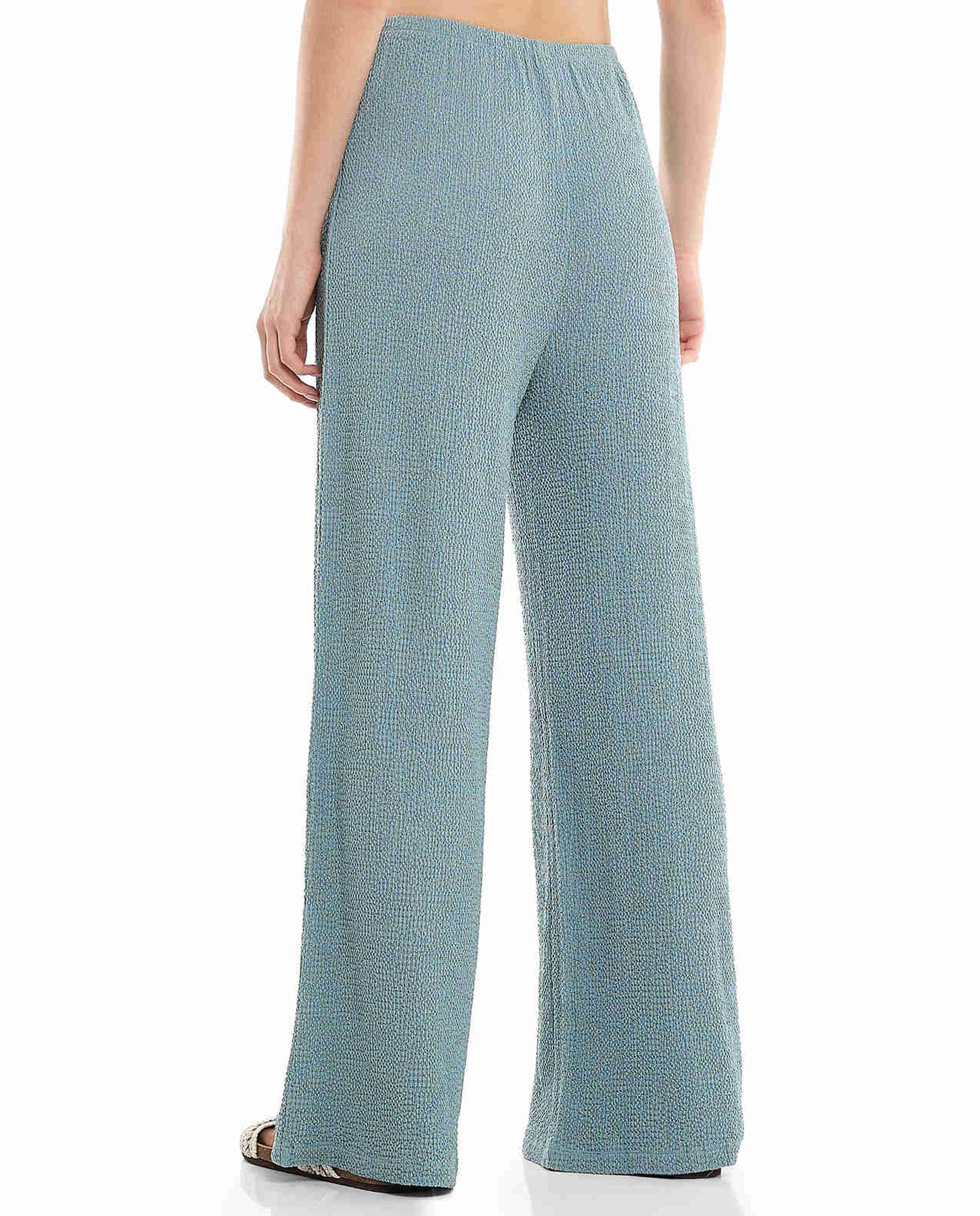 Textured Wide Leg Pants with Elastic Waist