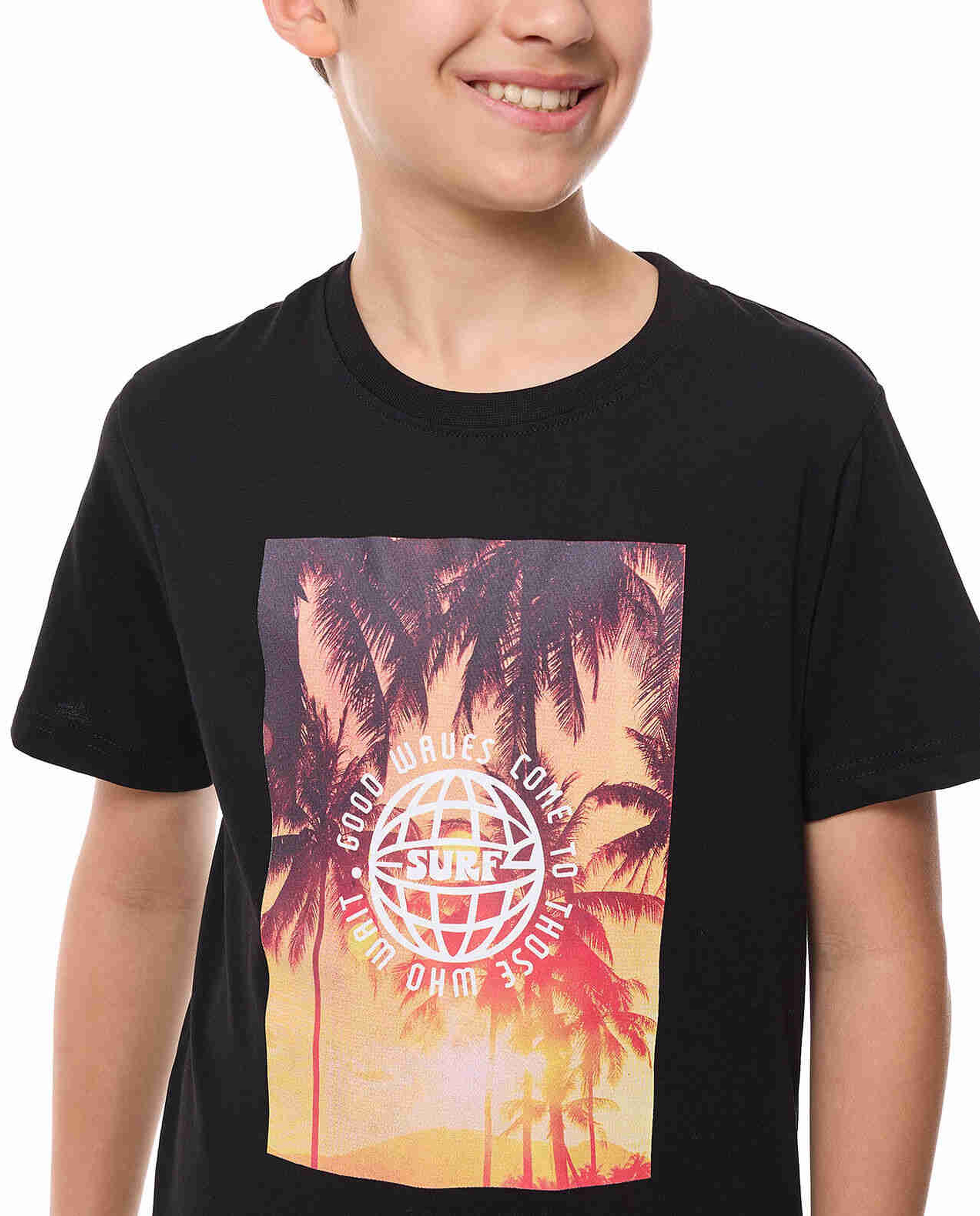 Printed T-Shirt with Crew Neck and Short Sleeves