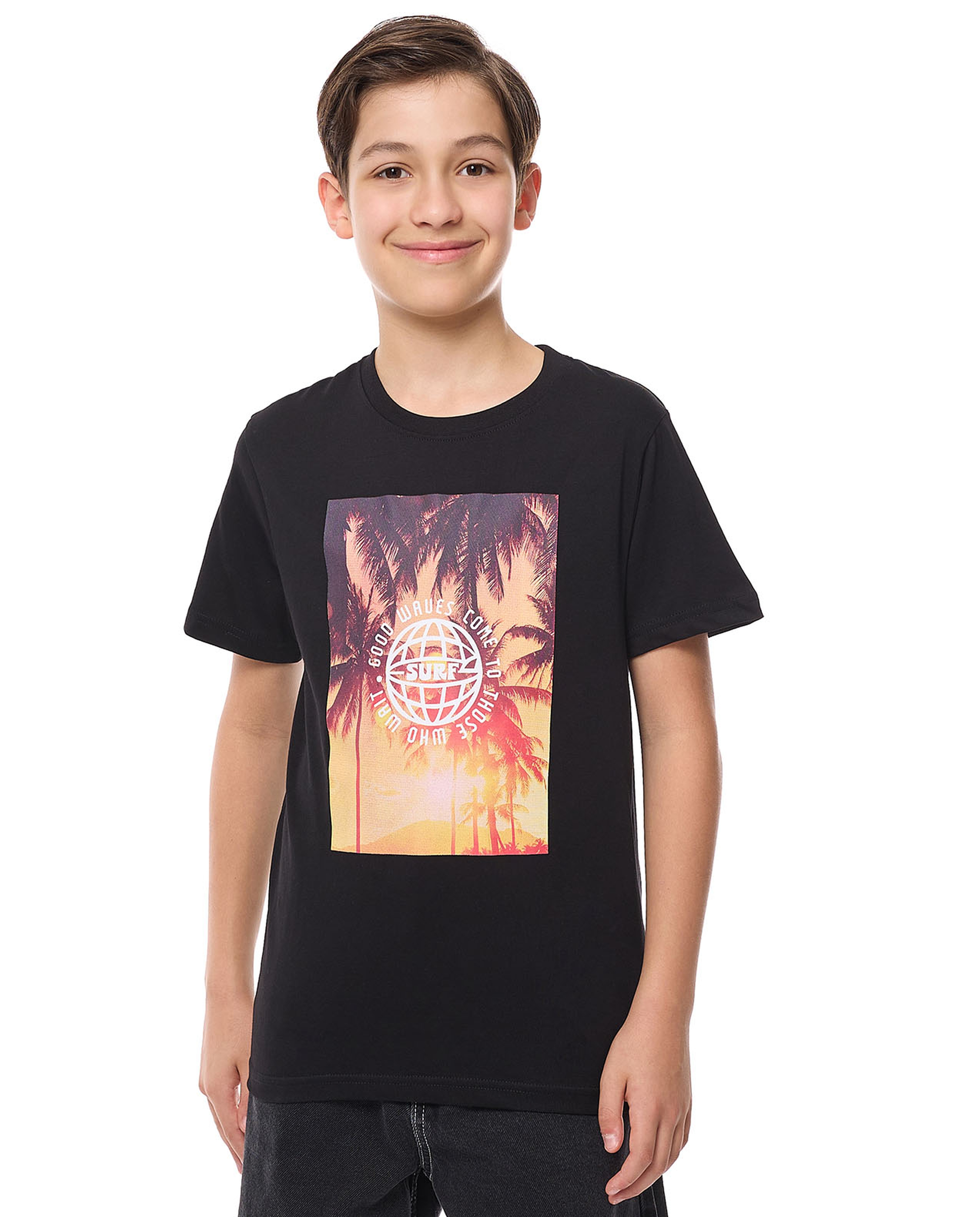 Printed T-Shirt with Crew Neck and Short Sleeves