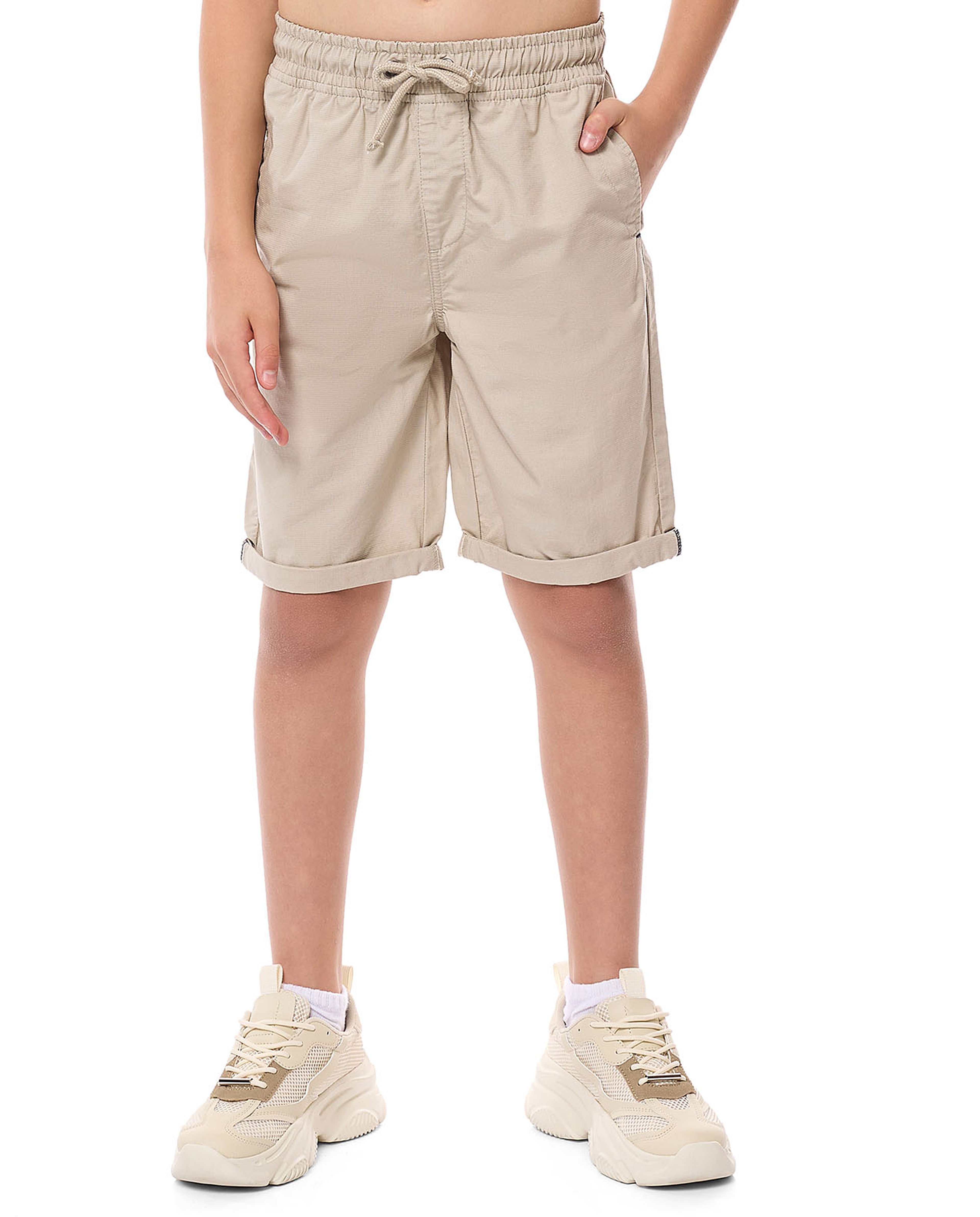 Solid Shorts with Drawstring Waist