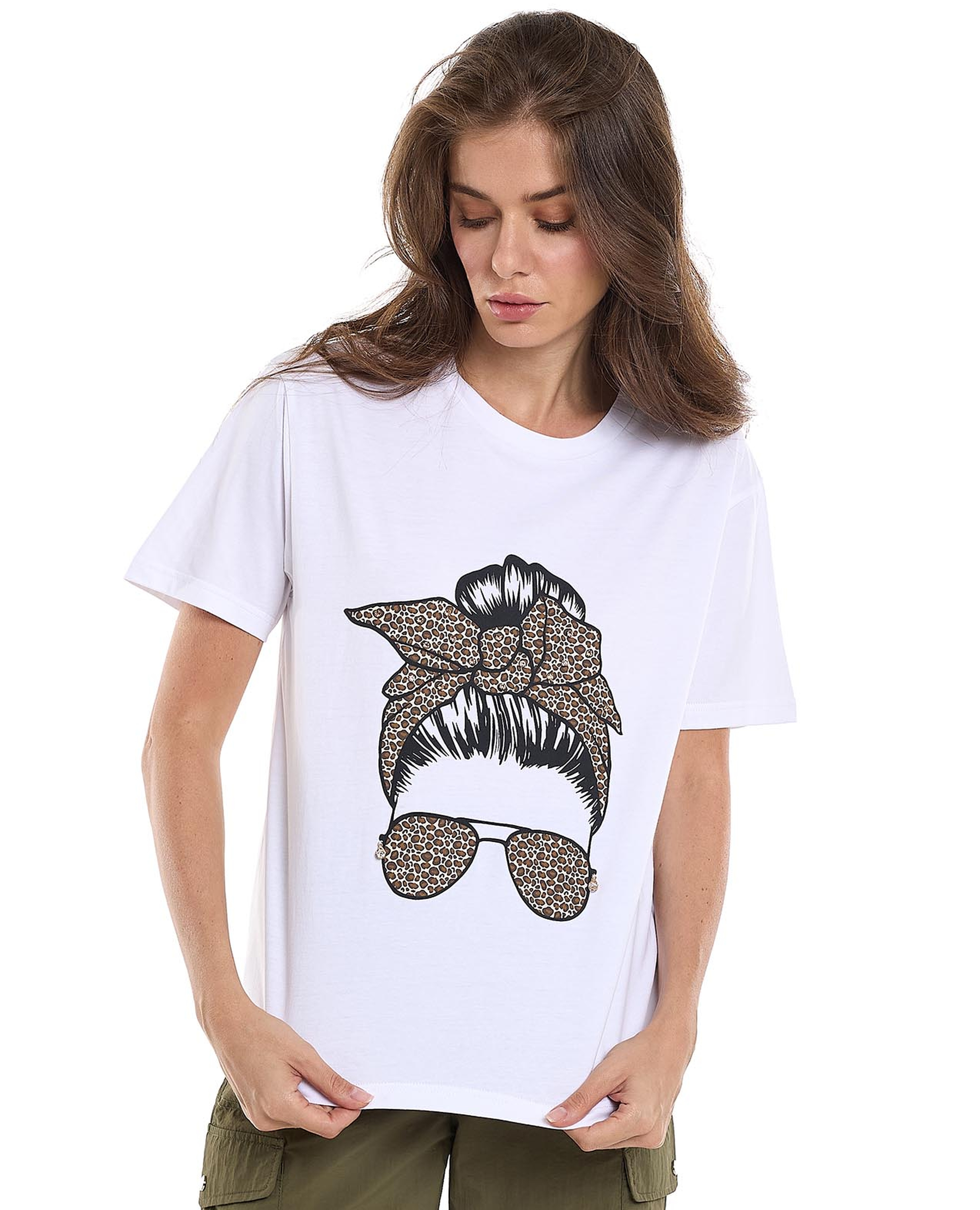 Printed T-Shirt with Crew Neck and Short Sleeves