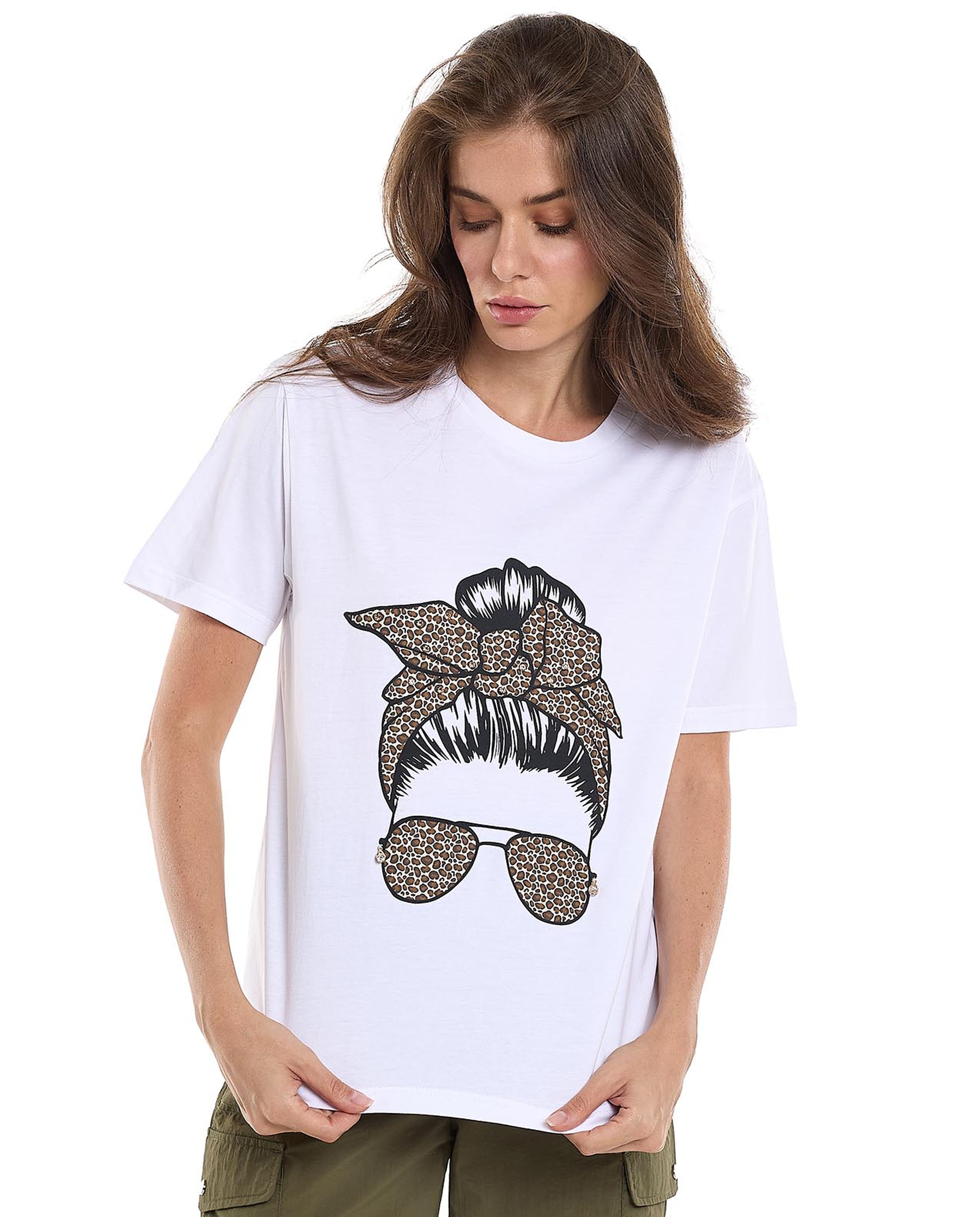 Printed T-Shirt with Crew Neck and Short Sleeves