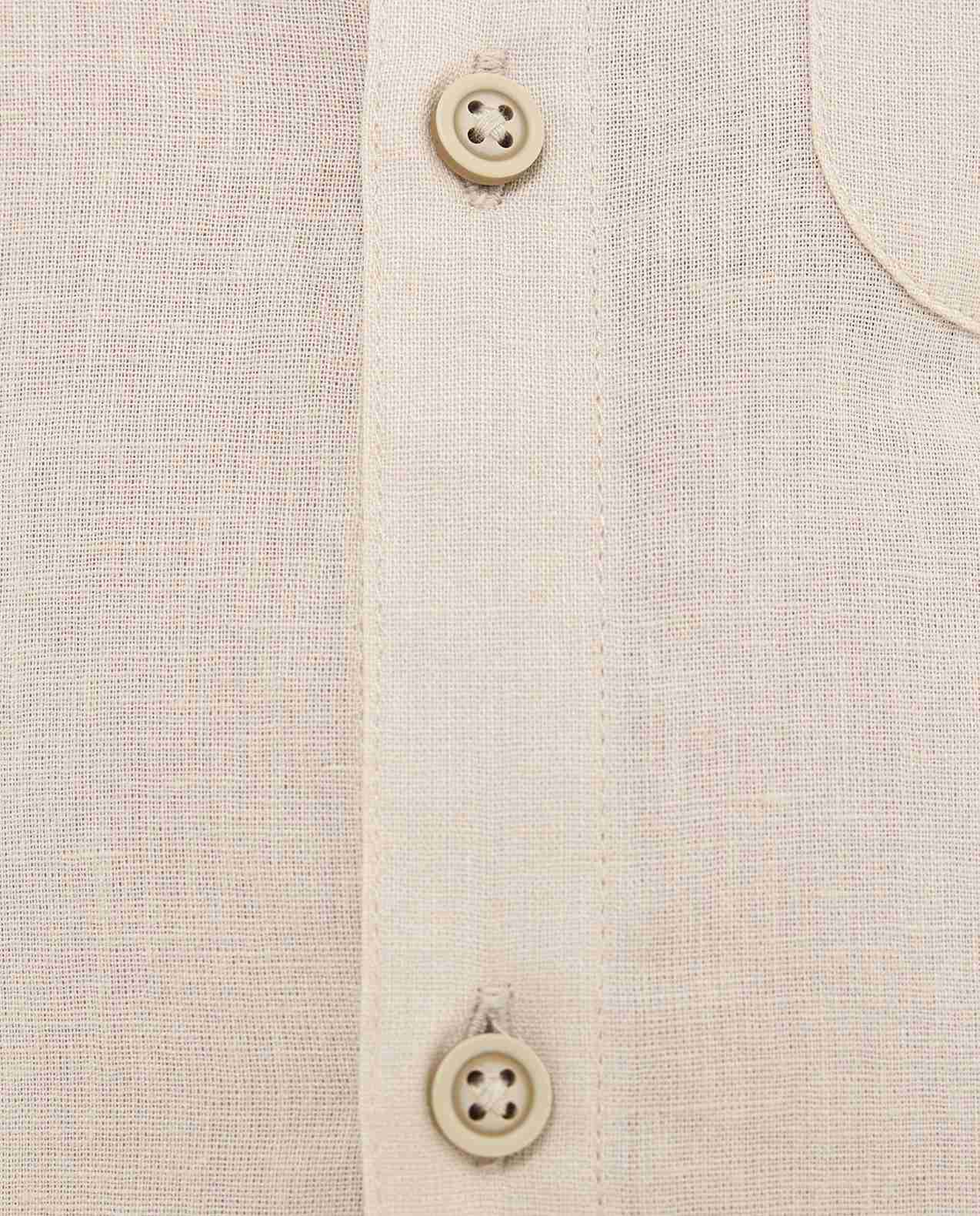 Pocket Detail Shirt with Mandarin Collar and Long Sleeves