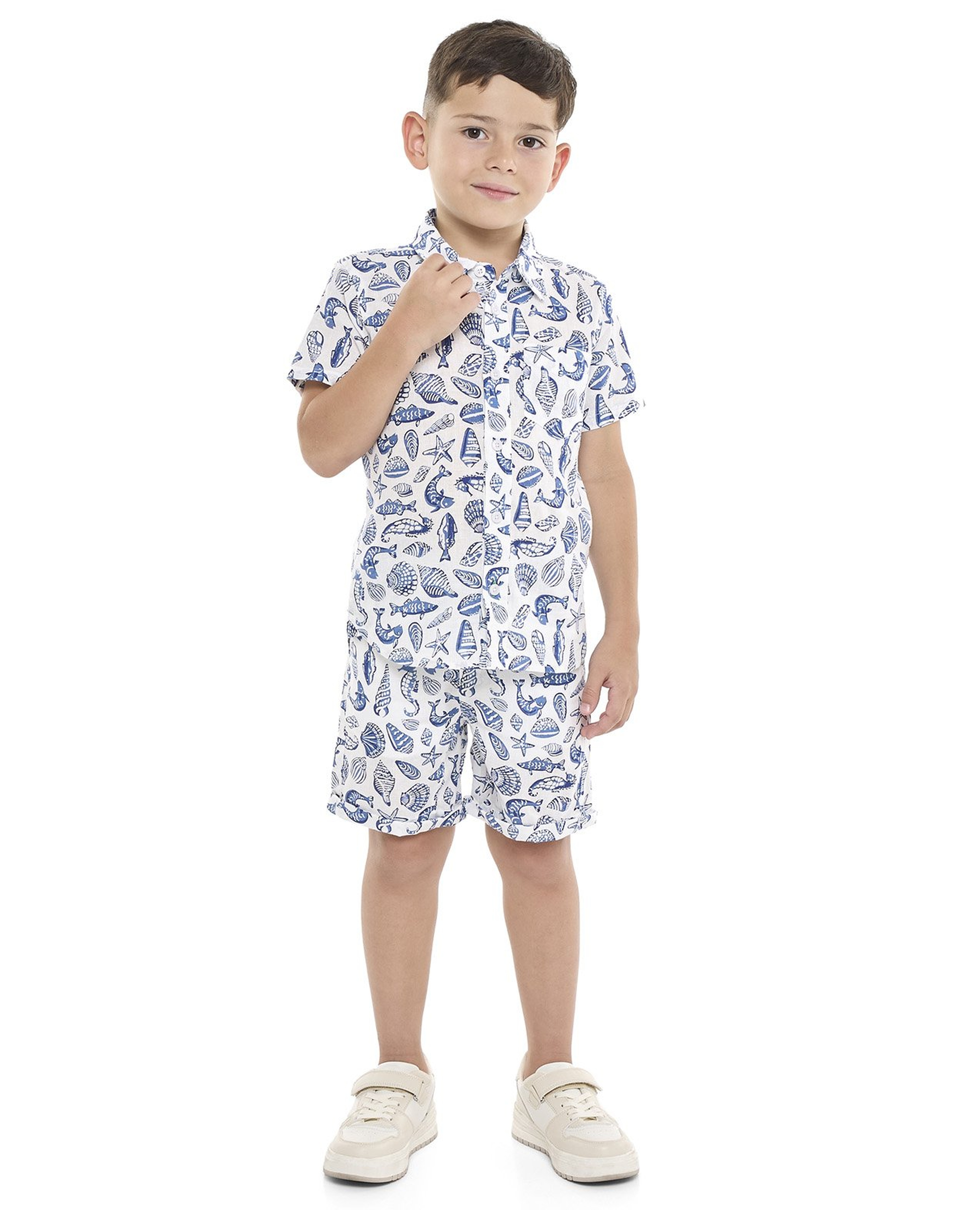 طقم قميص وشورت بطبعة