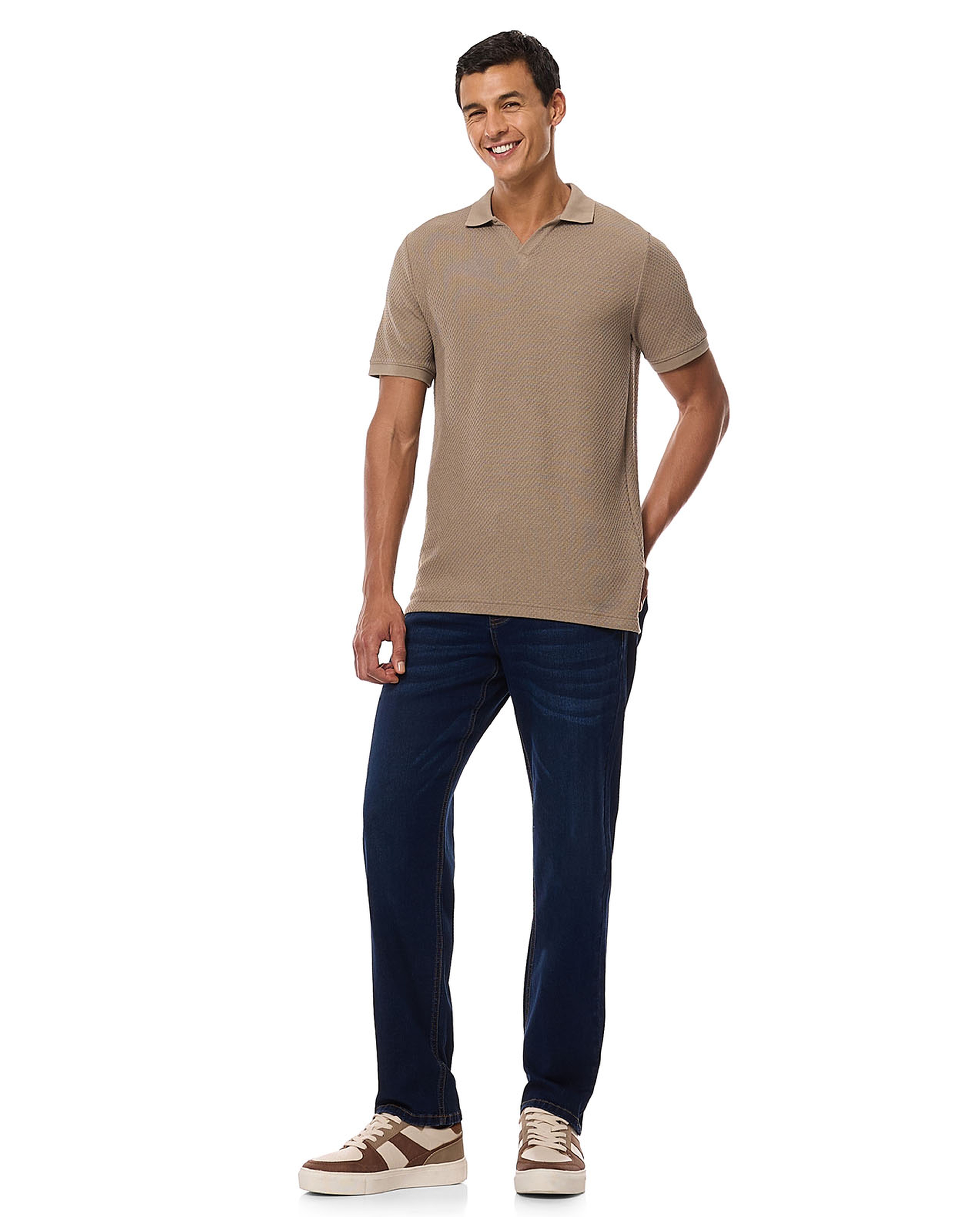 Faded Straight Fit Jeans with Button Closure