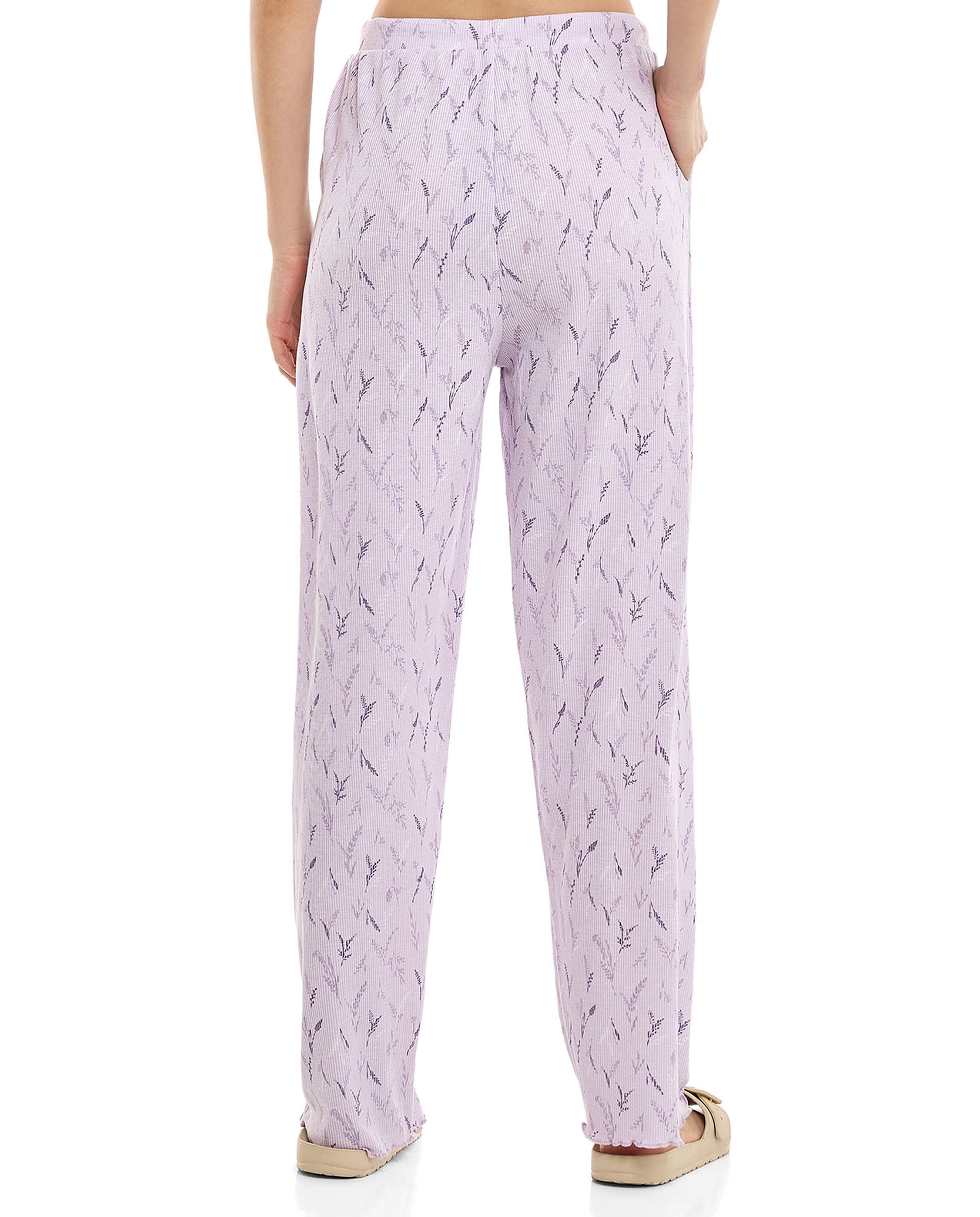 Printed Lounge Pants with Drawstring Waist