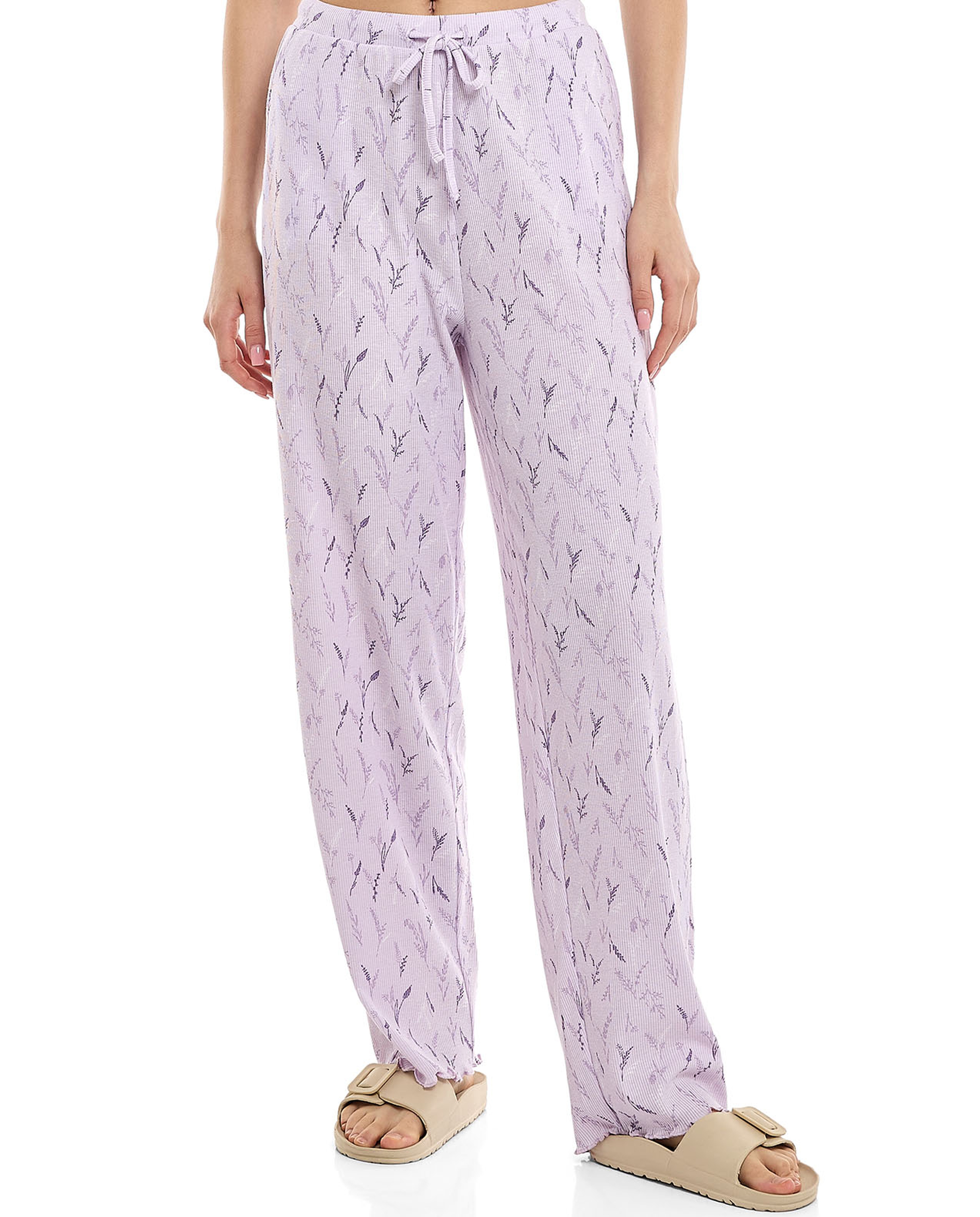 Printed Lounge Pants with Drawstring Waist
