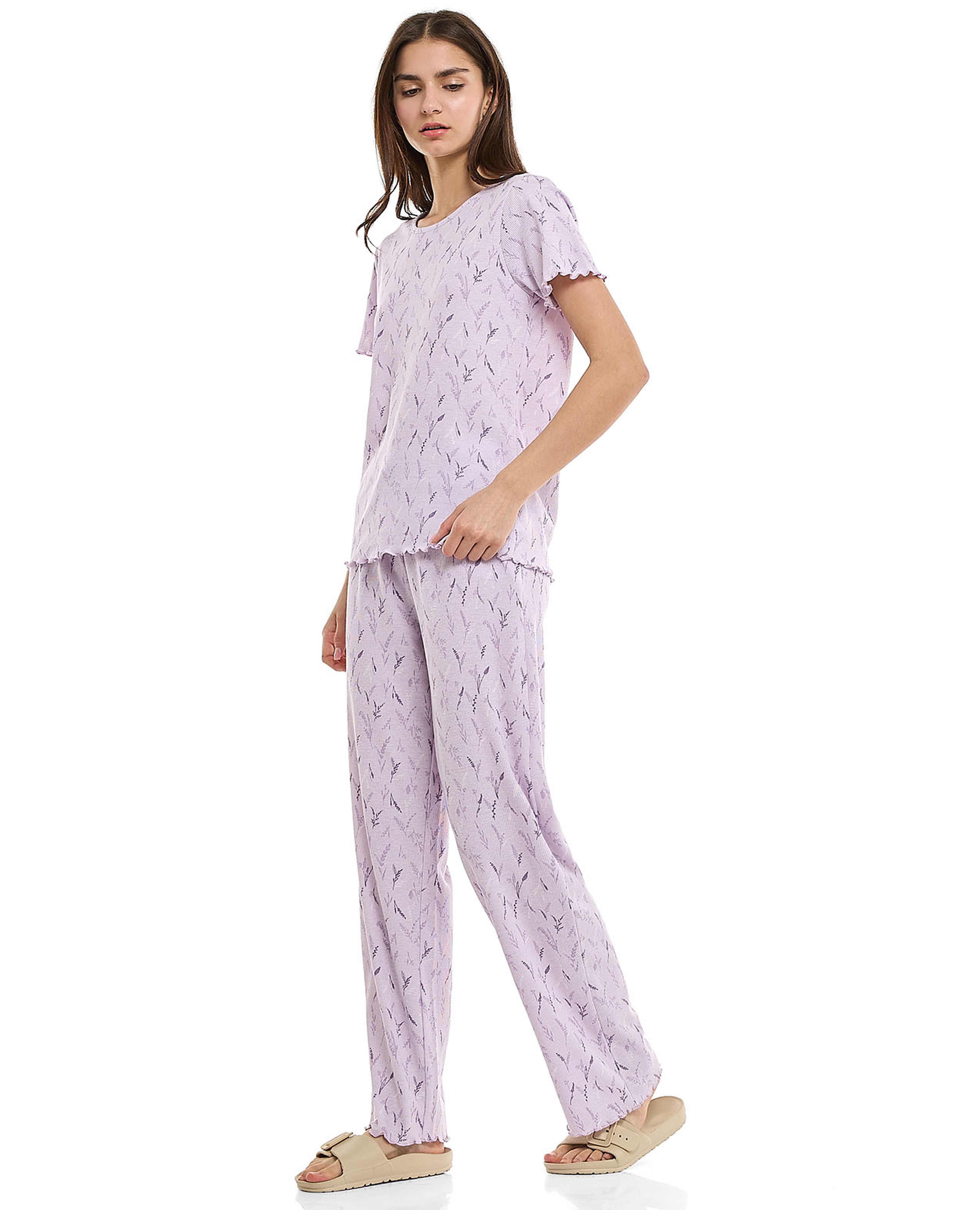 Printed Lounge Pants with Drawstring Waist