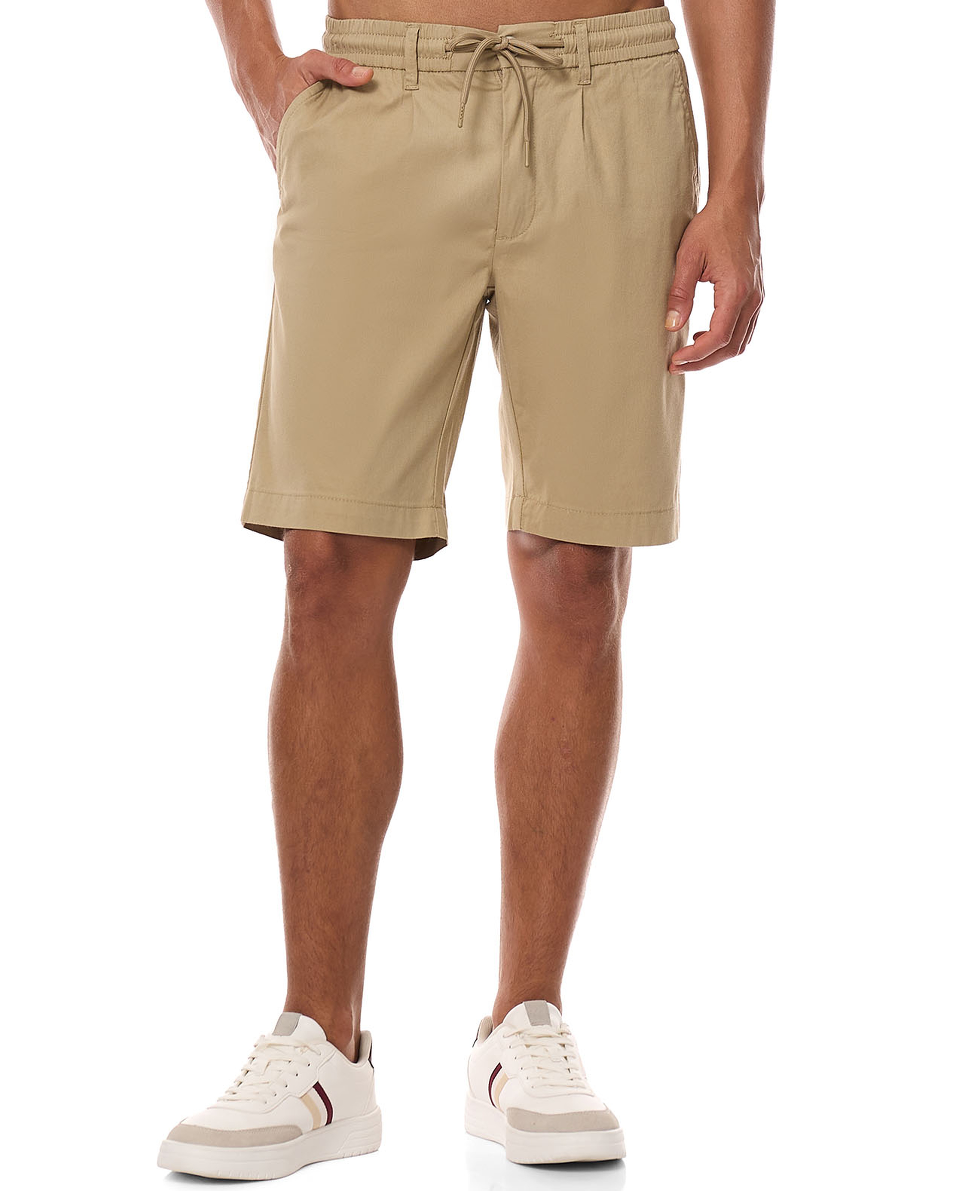 Solid Shorts with Drawstring Waist