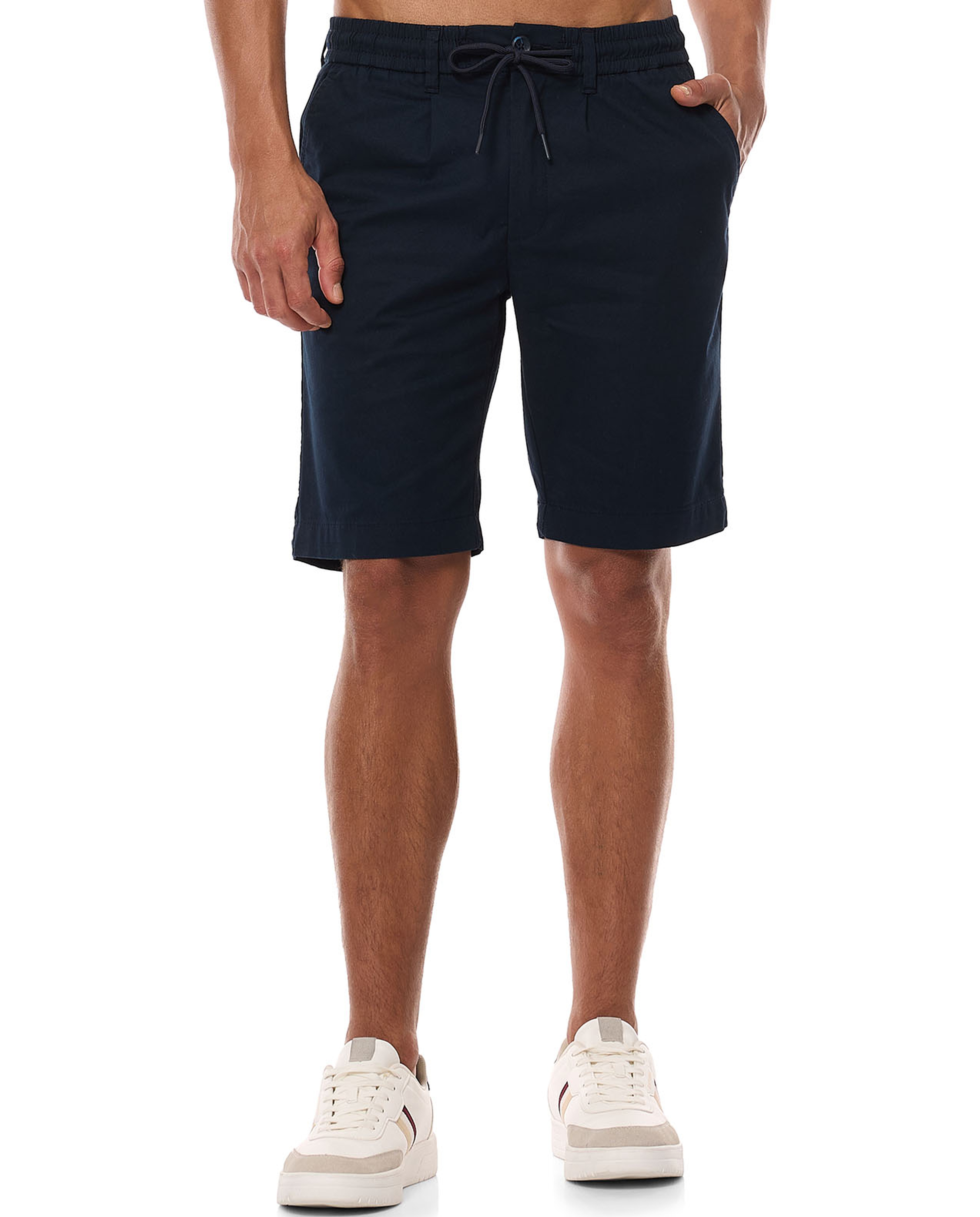 Solid Shorts with Drawstring Waist
