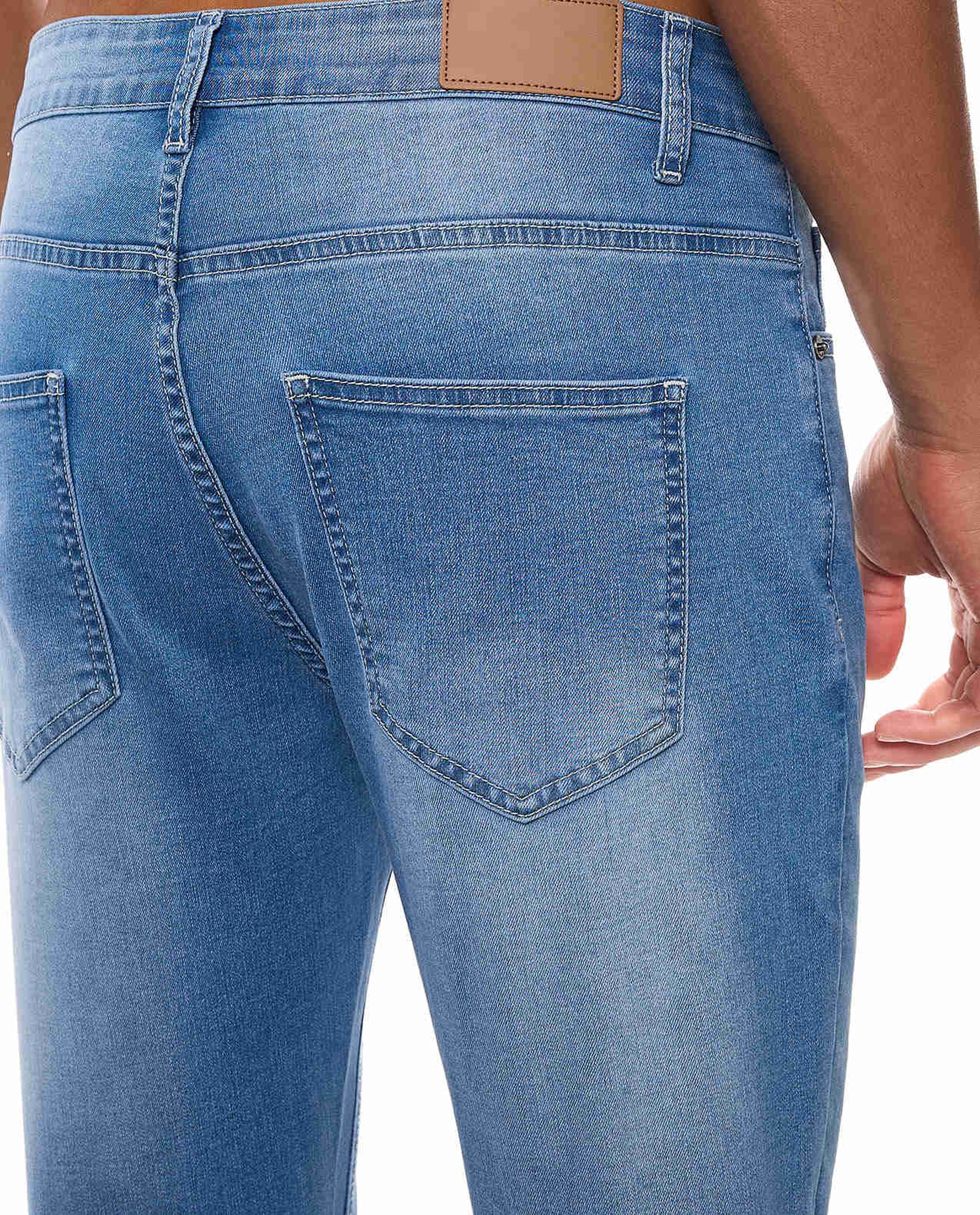 Faded Slim Fit Jeans with Button Closure