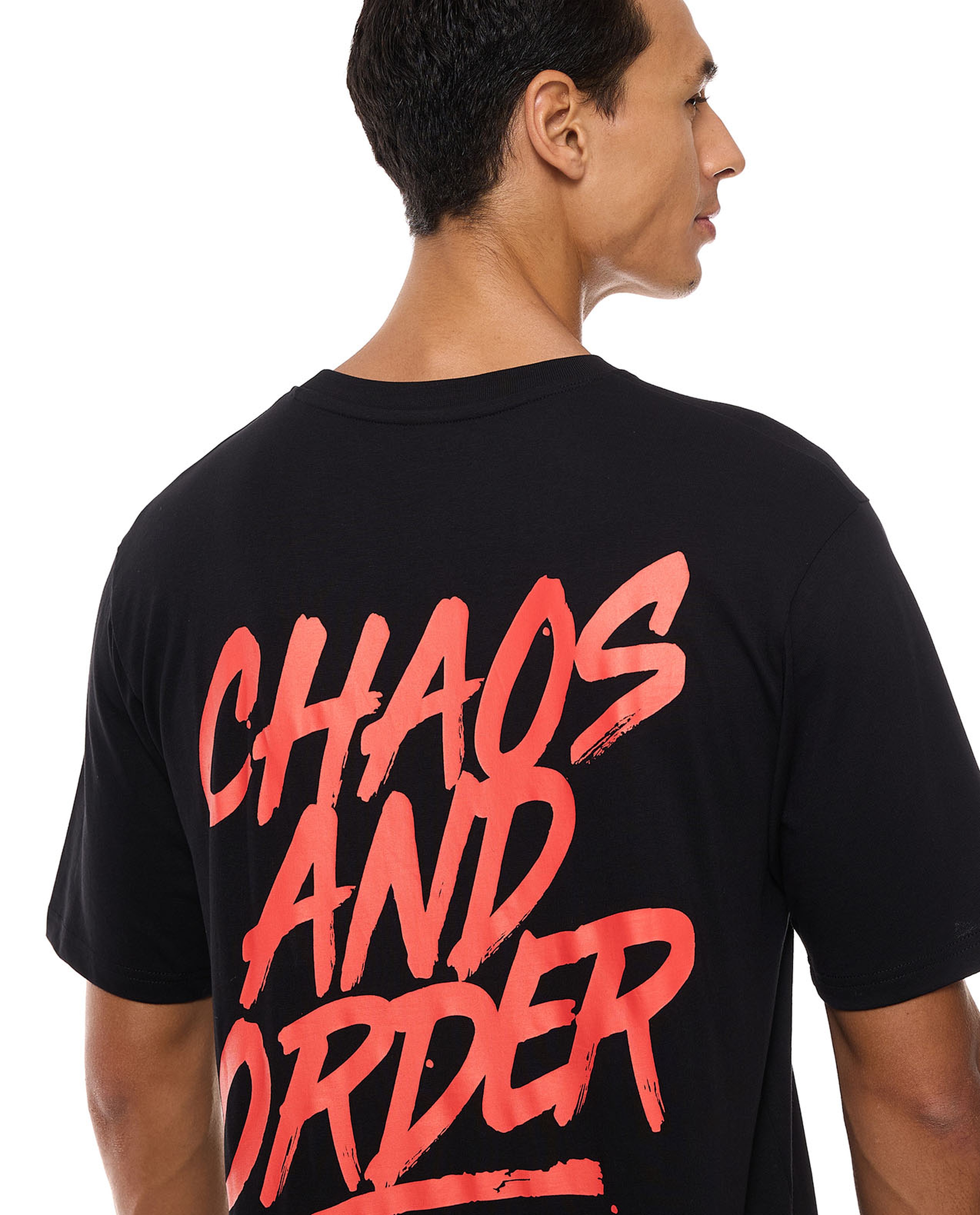 Back Printed T-Shirt with Crew Neck and Short Sleeves