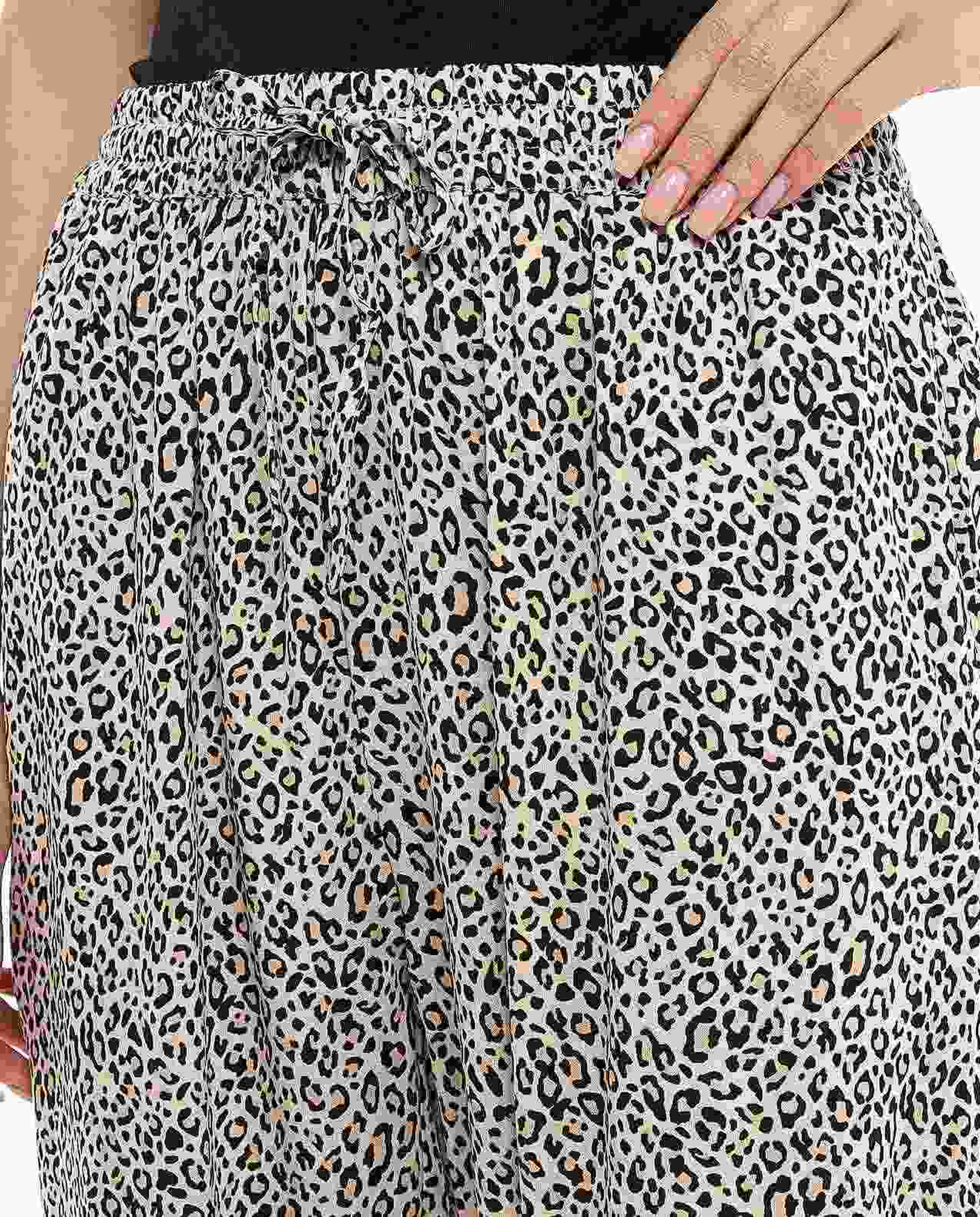 Patterned Lounge Pants with Drawstring Waist