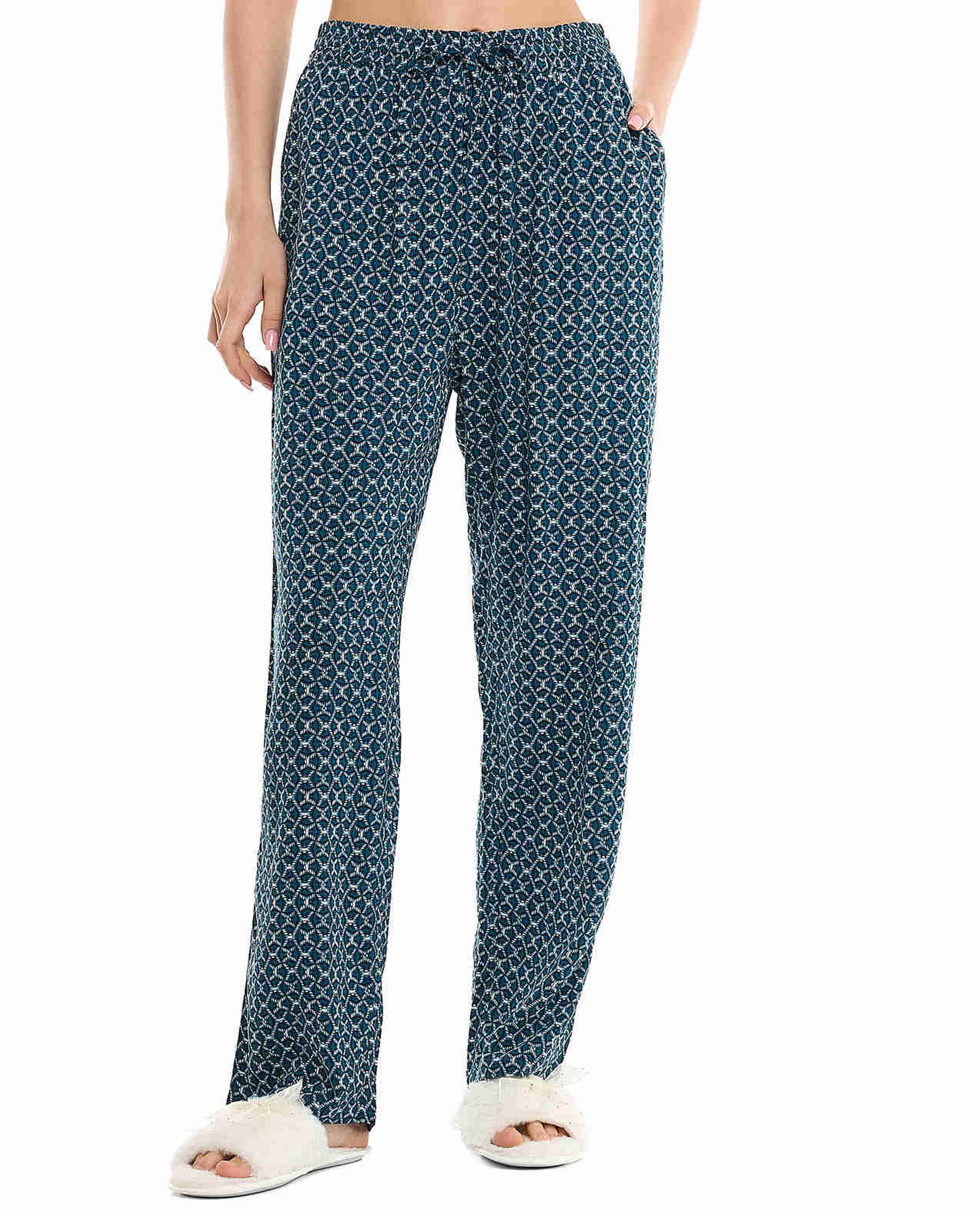 Patterned Lounge Pants with Drawstring Waist