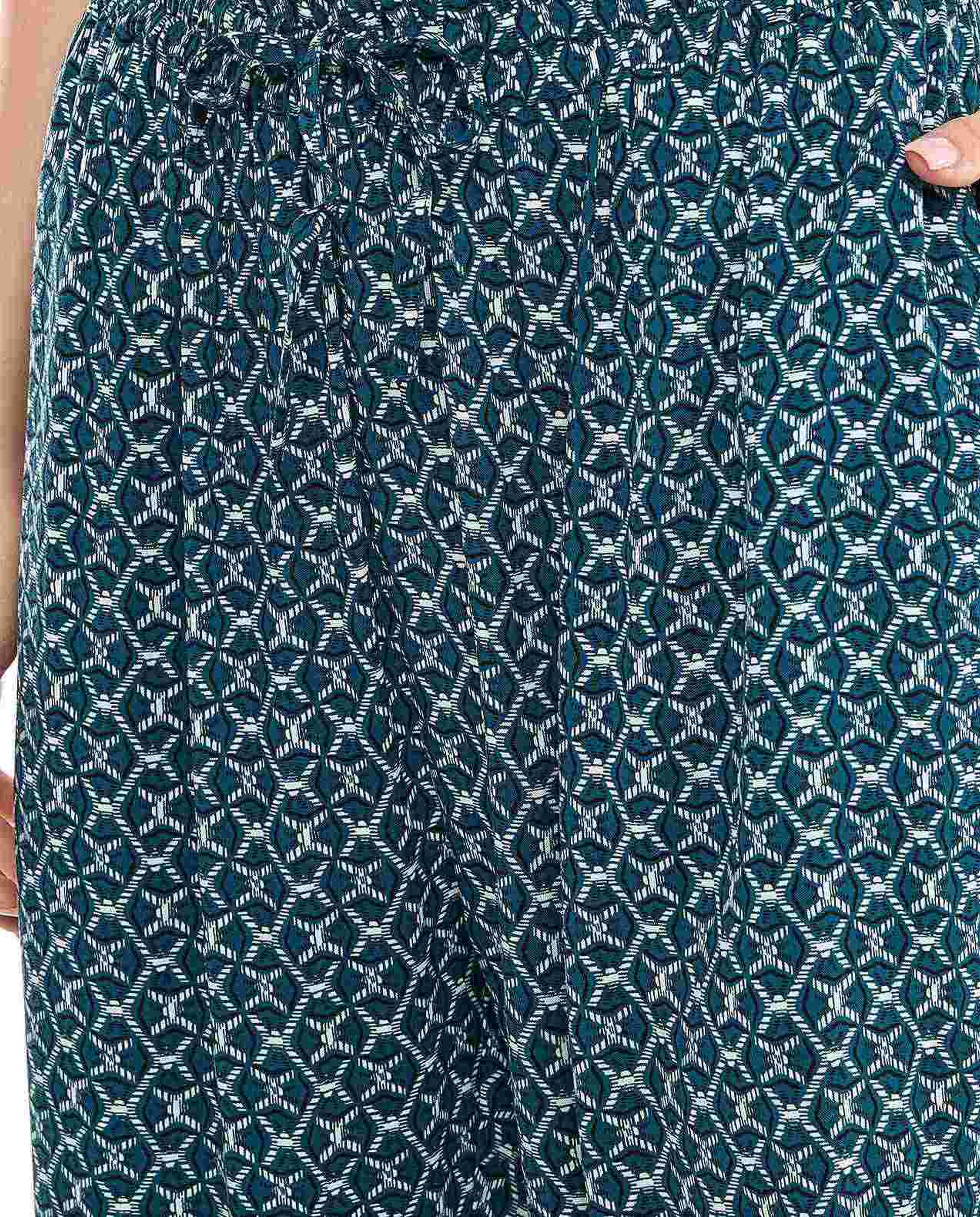 Patterned Lounge Pants with Drawstring Waist