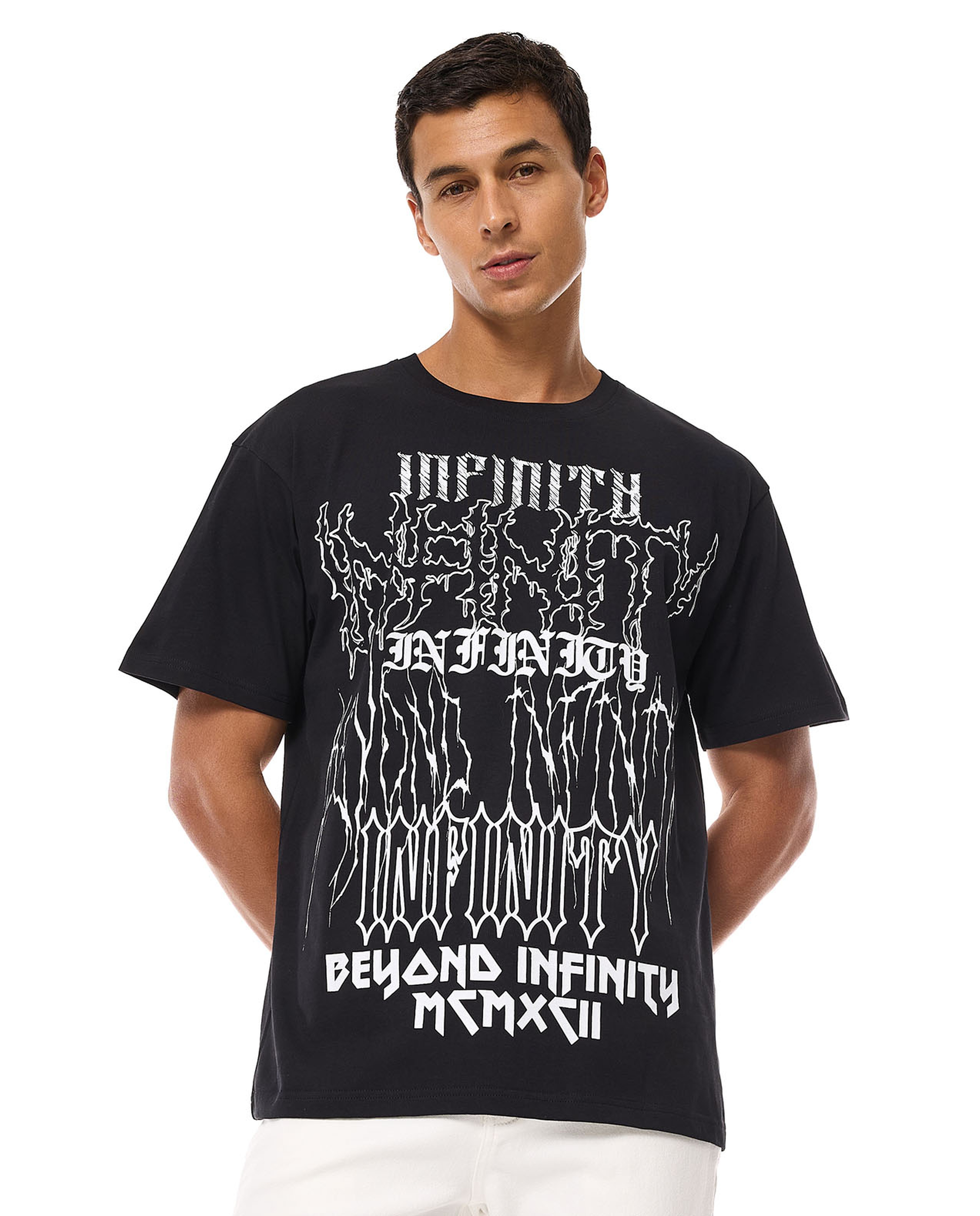 Printed T-Shirt with Crew Neck and Short Sleeves